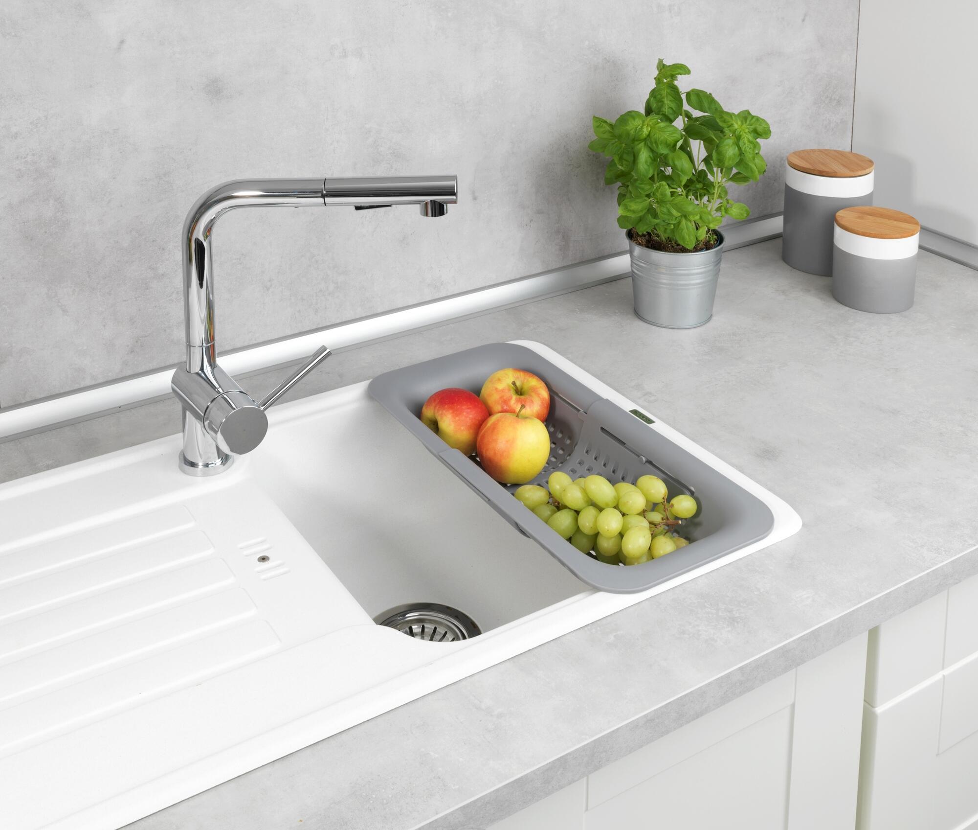 Escorredor extensível plástico cinza 36,5-50x20x7 cm Wenko - 7