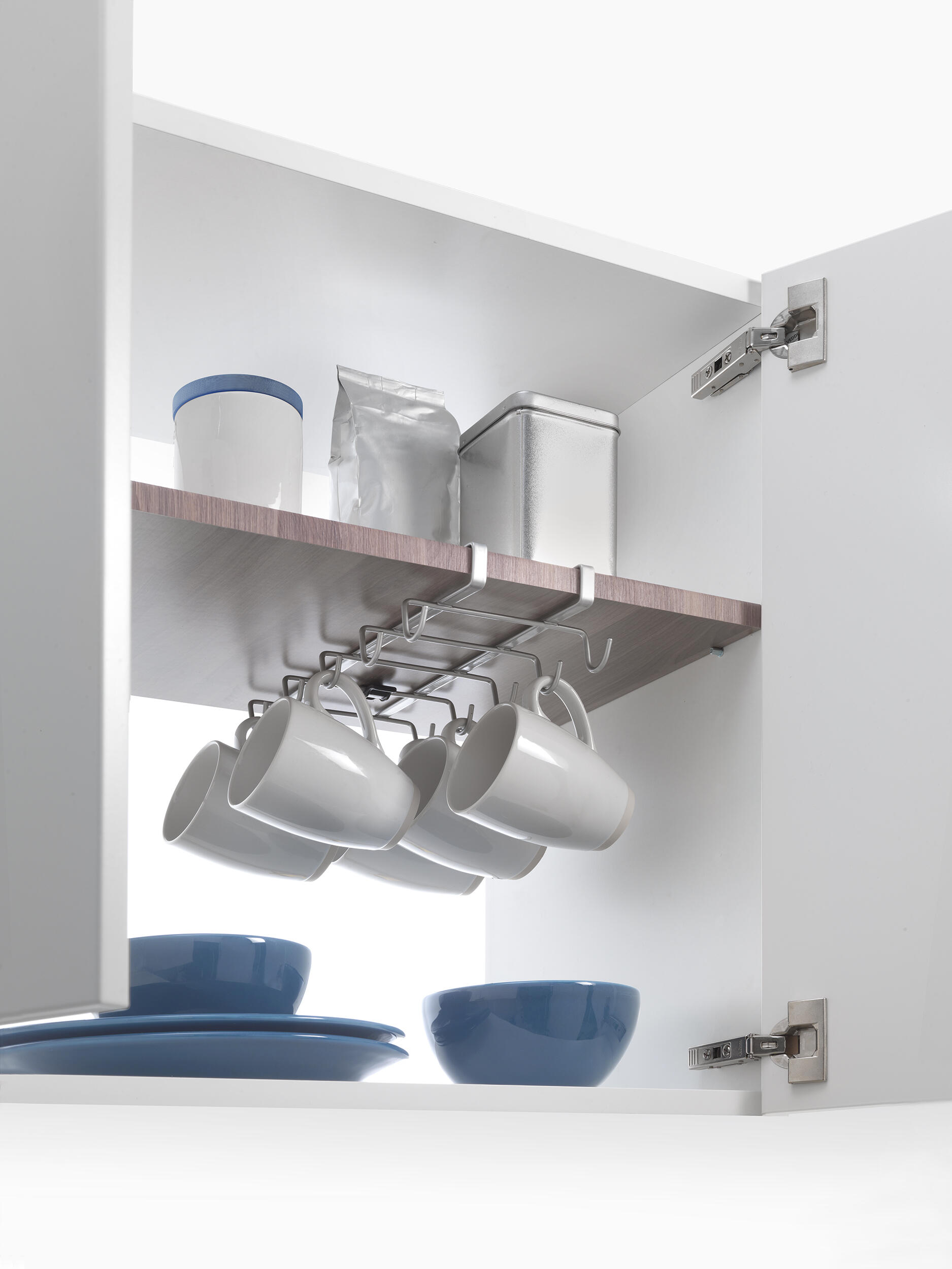 Porta-chávenas suspenso 6X14X28 cm cromado - 6