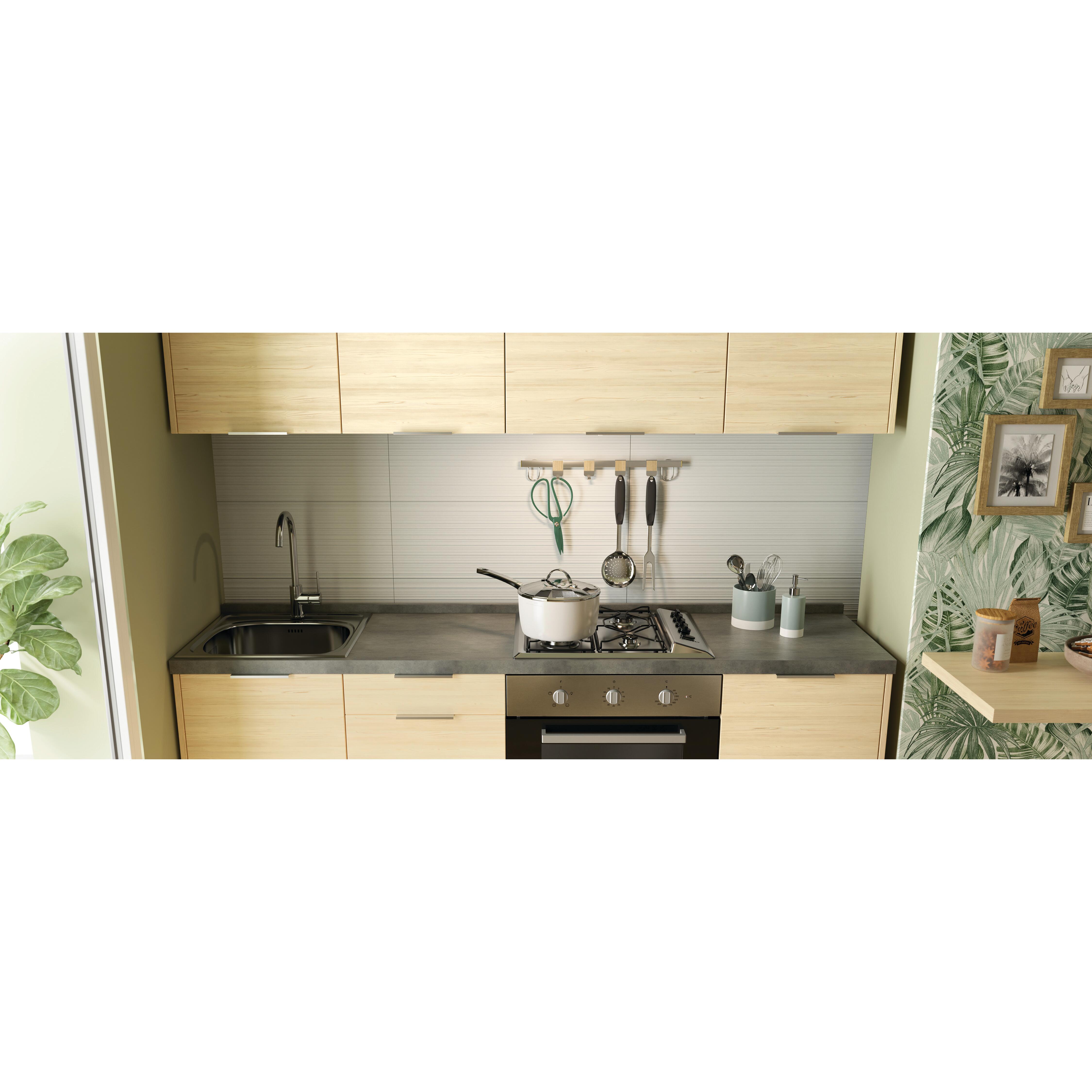Lavello integrato 1 vasca in inox argento DELINIA Neva L 44 x L 47 cm - 2