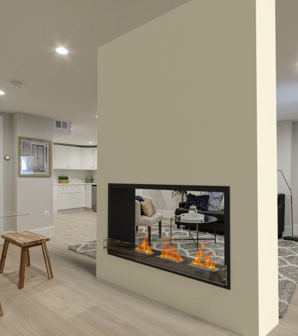 Caminetto a bioetanolo per parete INSERTO BIFRONTALE A BIOETANOLO - 1,5 MT 3.6 L nero - 2