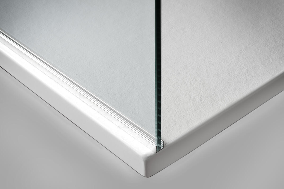 Piatto doccia in resina effetto pietra bianco L 100 x L 80 cm - 4