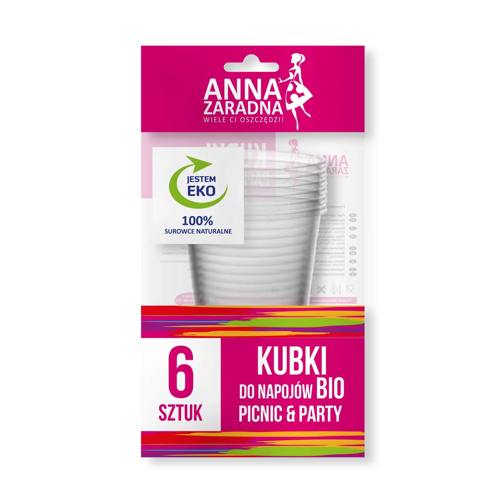 Kubki do napojów bio 6 szt. Anna Zaradna