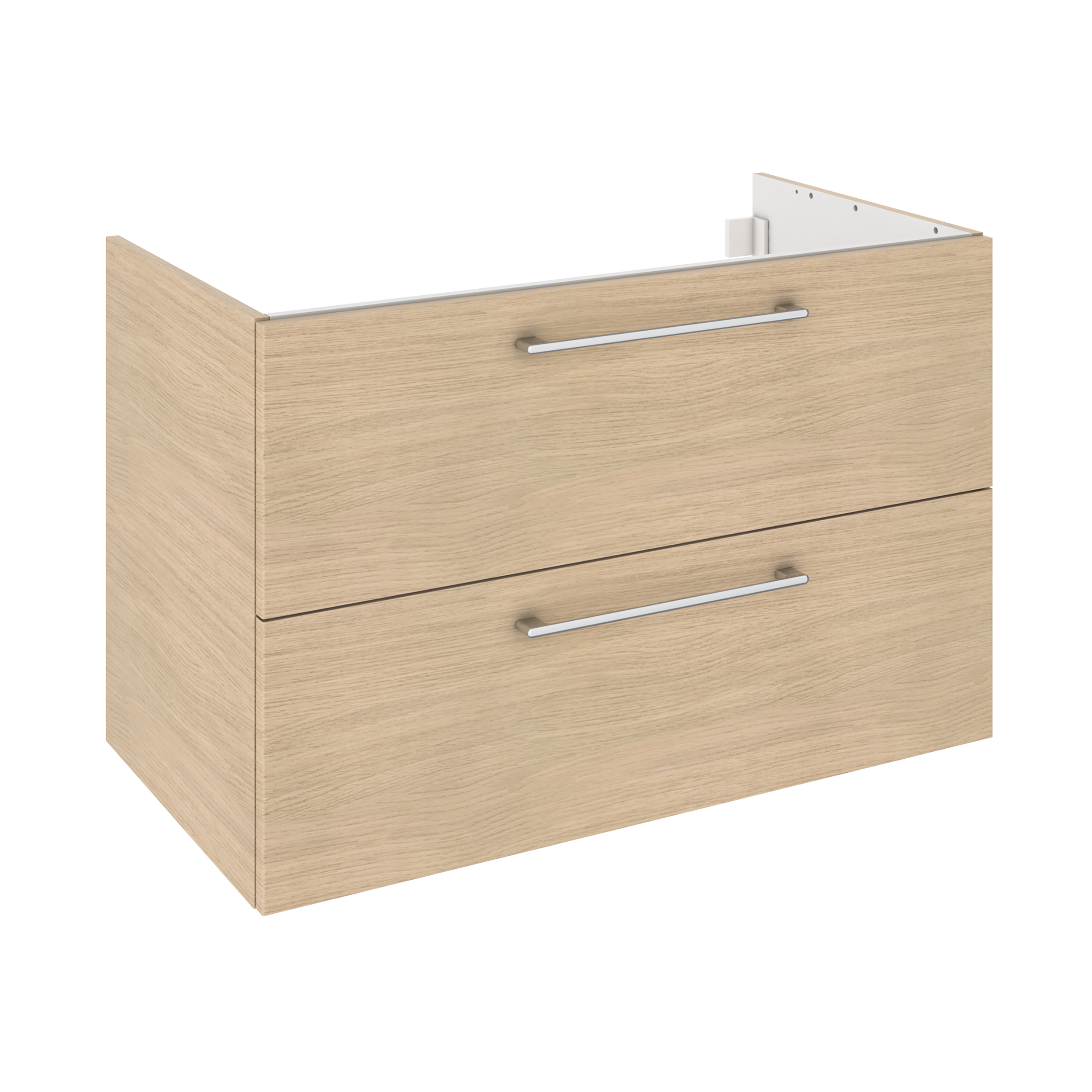 Mobile da bagno sospeso sotto lavabo L 90 x H 58 x P 48 cm rovere laminato opaco, 2 cassetti SENSEA Remix - 3