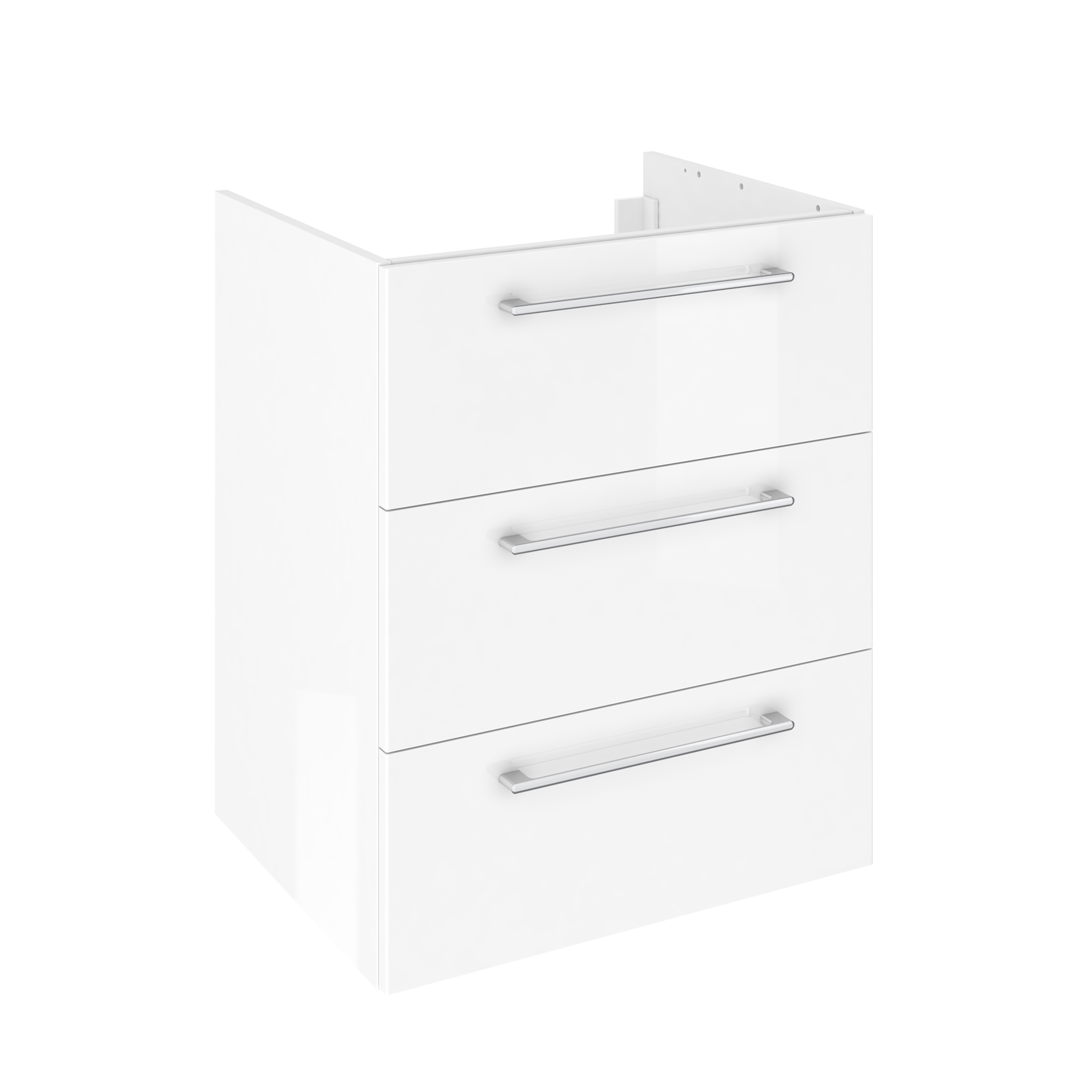 Mobile da bagno sospeso sotto lavabo L 60 x H 73 x P 48 cm bianco laminato lucido, 3 cassetti SENSEA Remix - 5