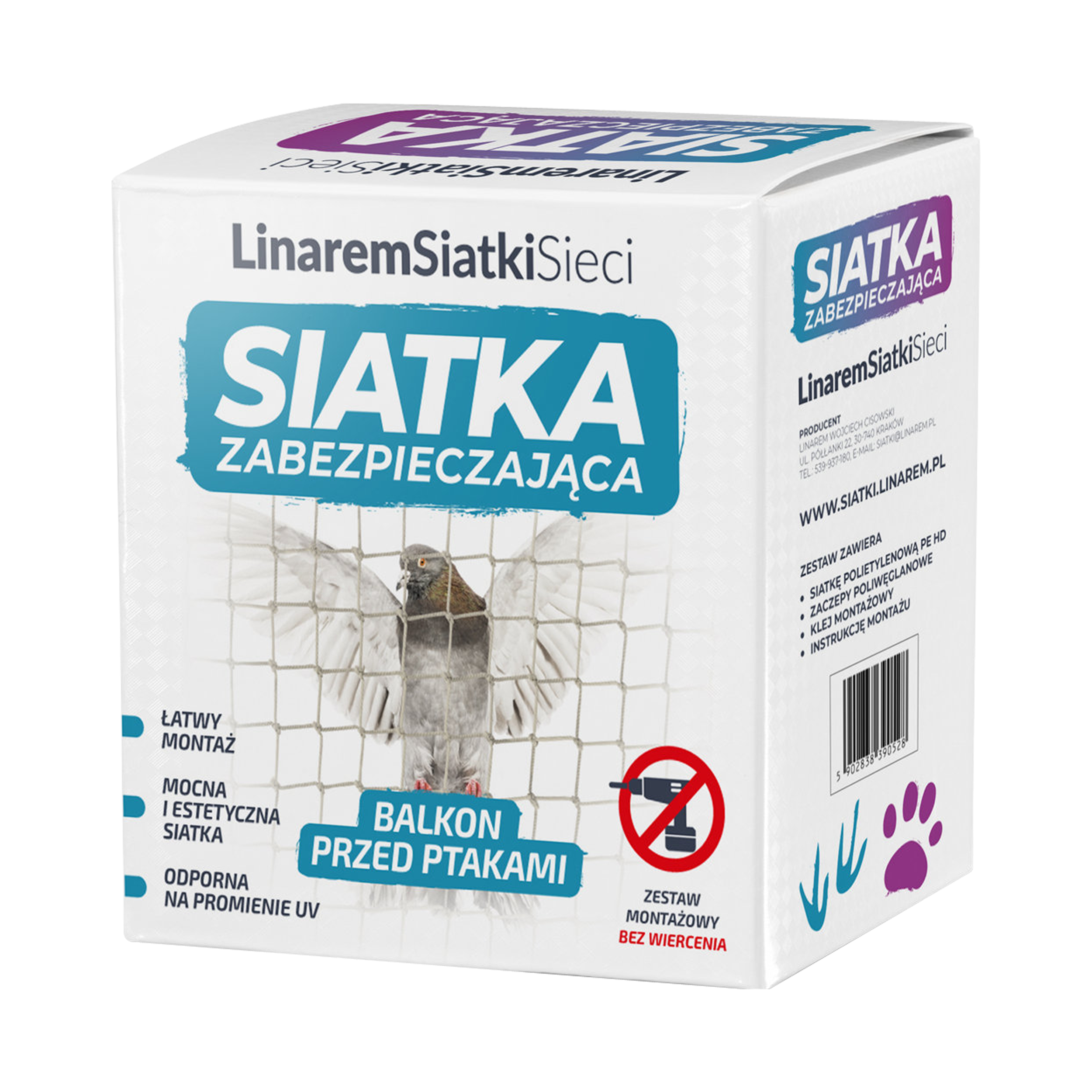 Siatka ochronna na balkon dla kota 5 x 3 m