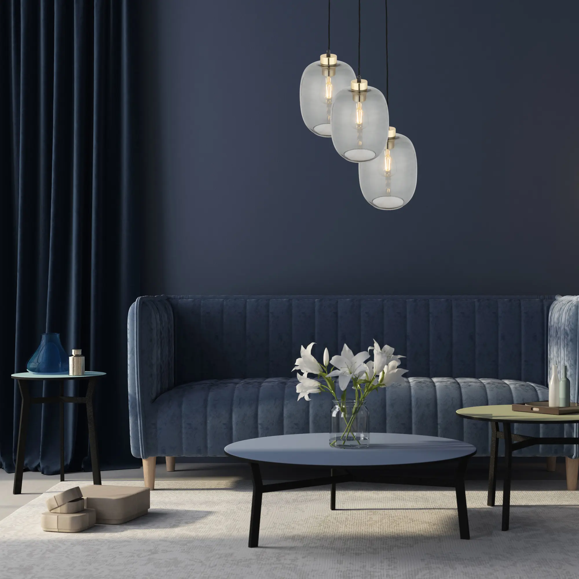 Lampa wisząca Delta szara 3 x E27 Tk Lighting - 2