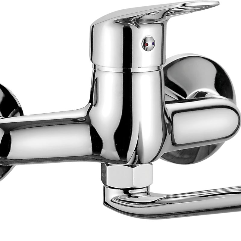 Bateria umywalkowa ścienna chrom Boro Neo