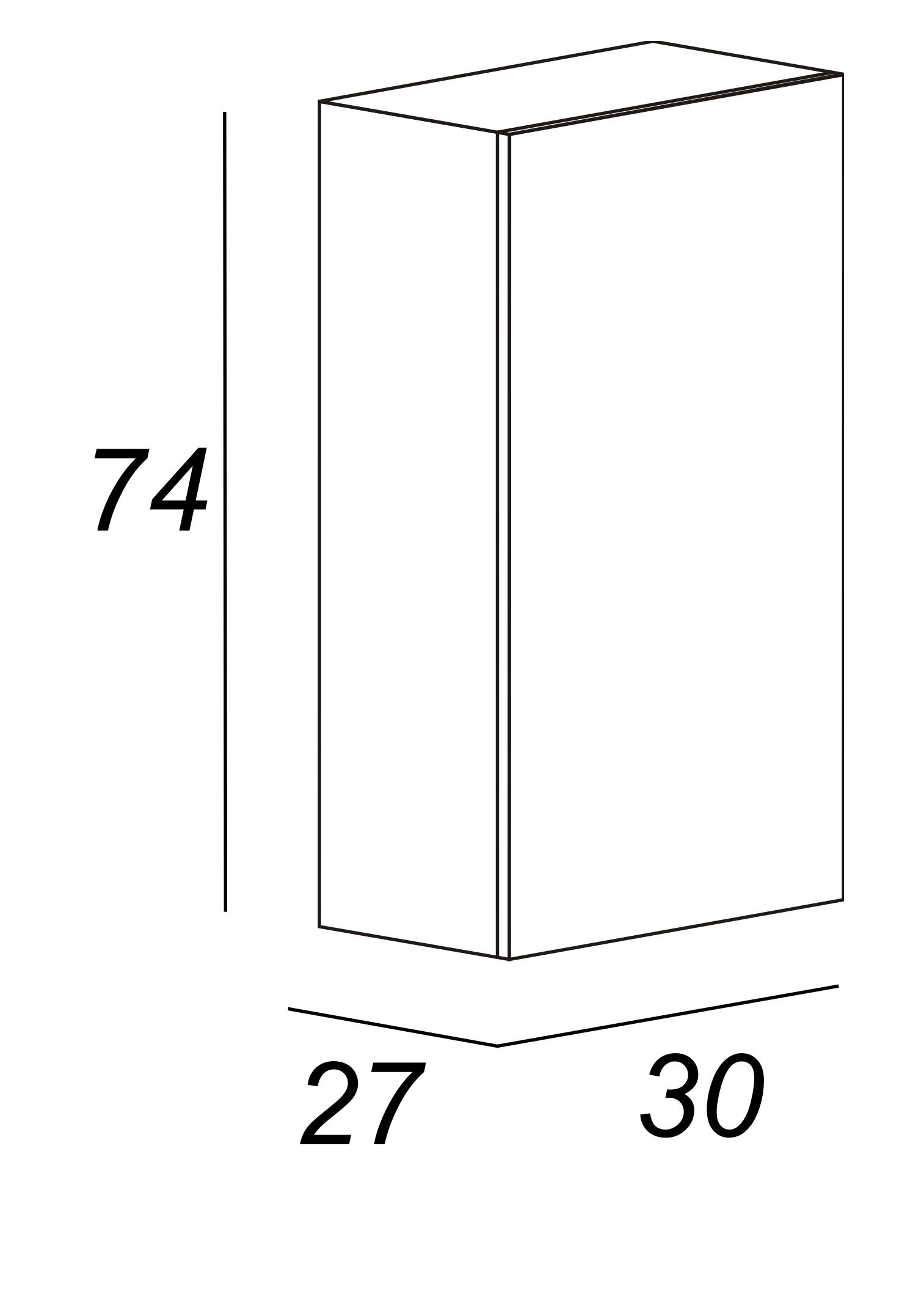 Pensile bagno Elise bianco in mdf BADEN HAUS, 1 anta apertura da sinistra P 27 x L 30 x H 74 cm - 3