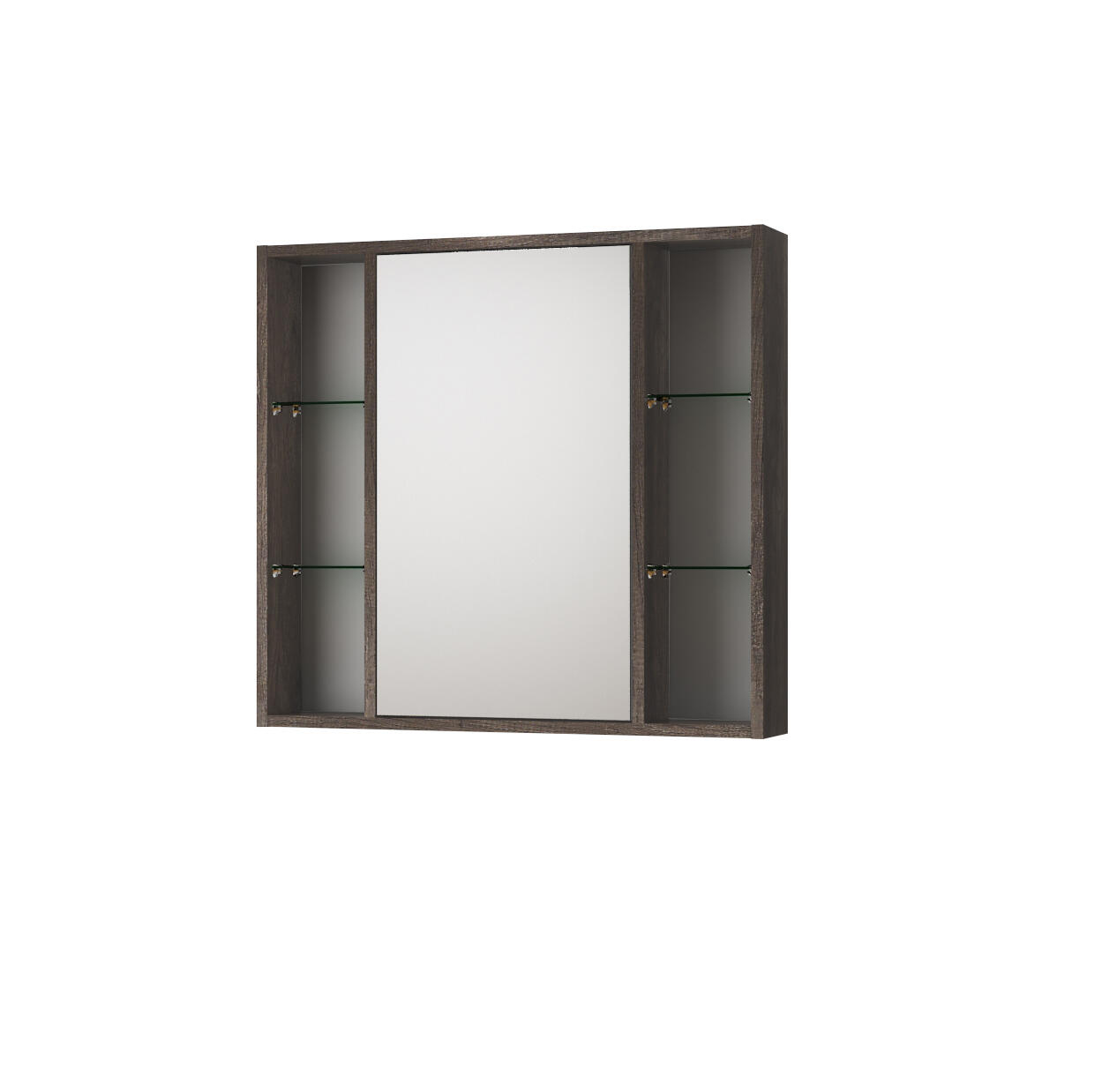 Specchio contenitore Kora rovere scuro in vetro, 1 anta apertura da destra P 16 x L 74 x H 75 cm - 2