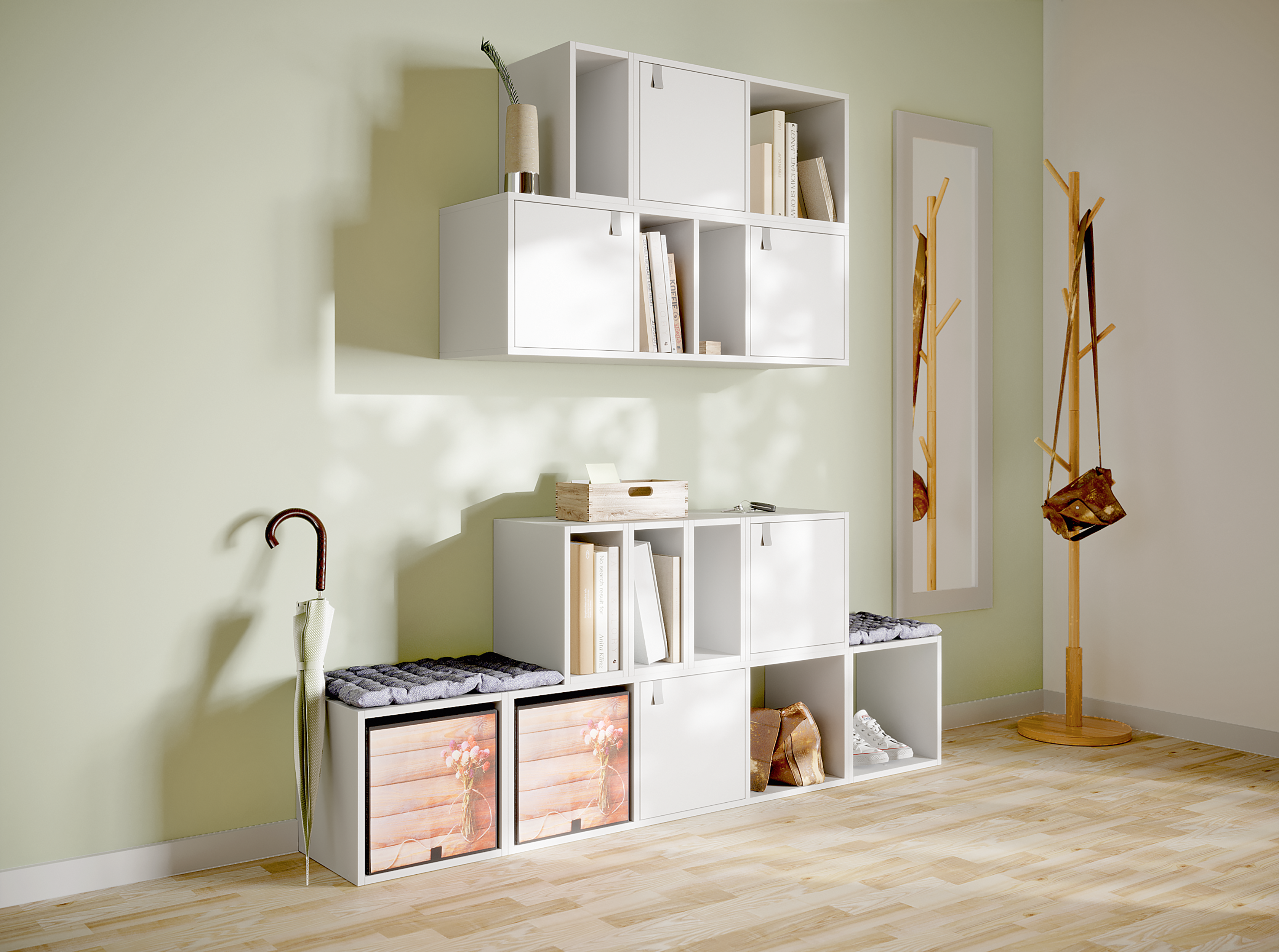 Estante de parede 2 cubos branco 36 x 31,7 x 70,5 cm Spaceo Kub - 16