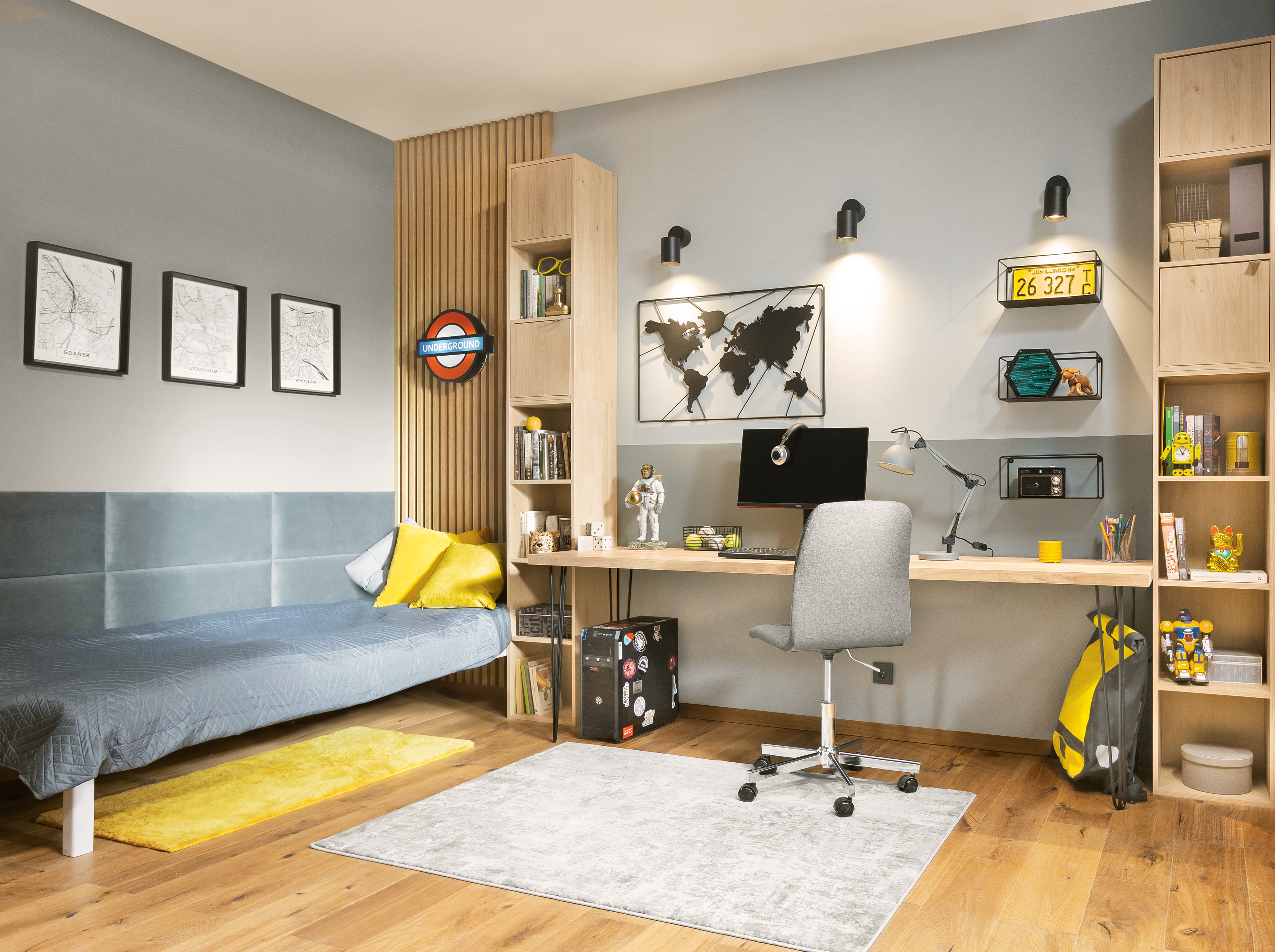 Estante cubo 4x1 carvalho 139,3x36x31,7 cm Spaceo Kub - 12