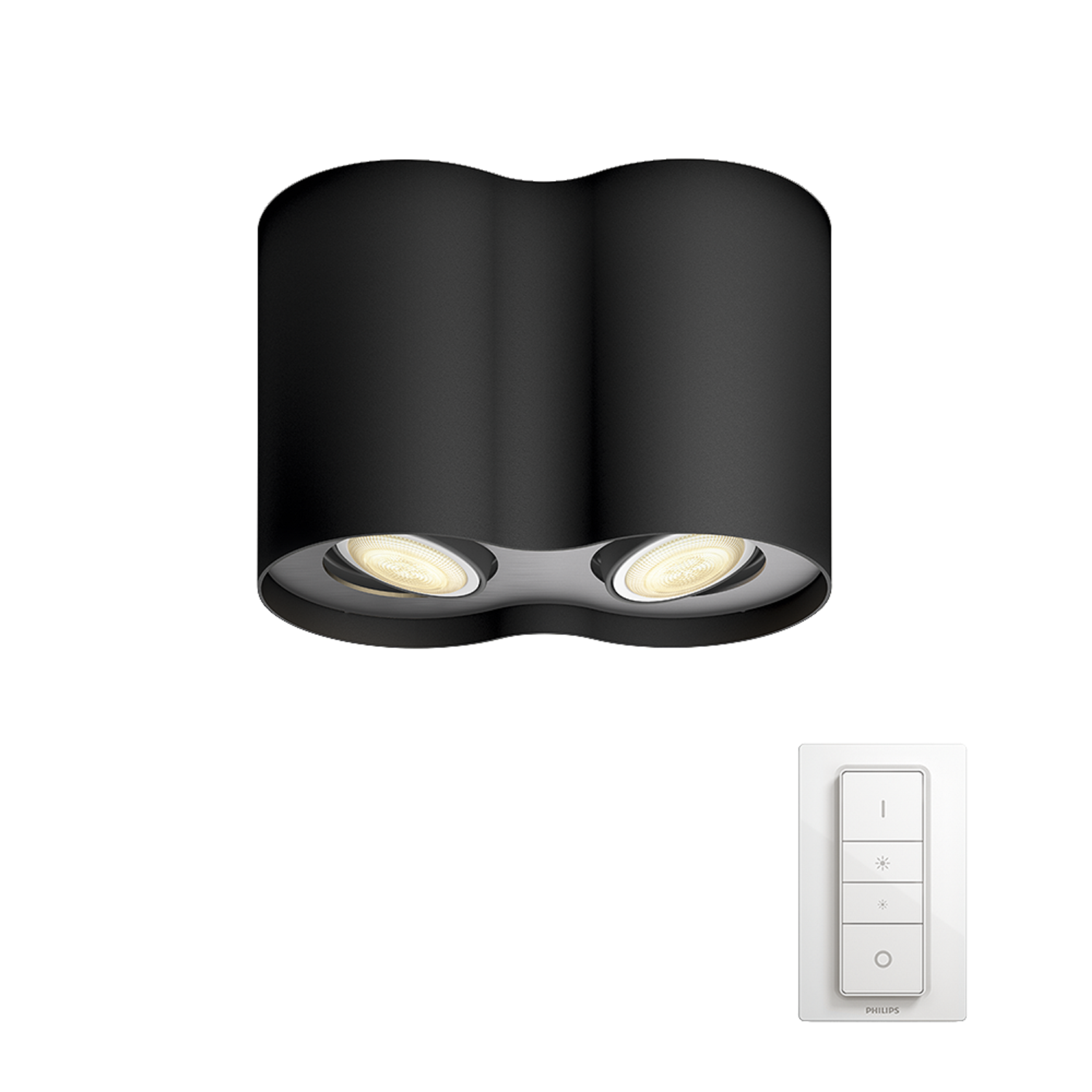 Oprawa natynkowa Pillar czarna 2 x GU10 Philips Hue