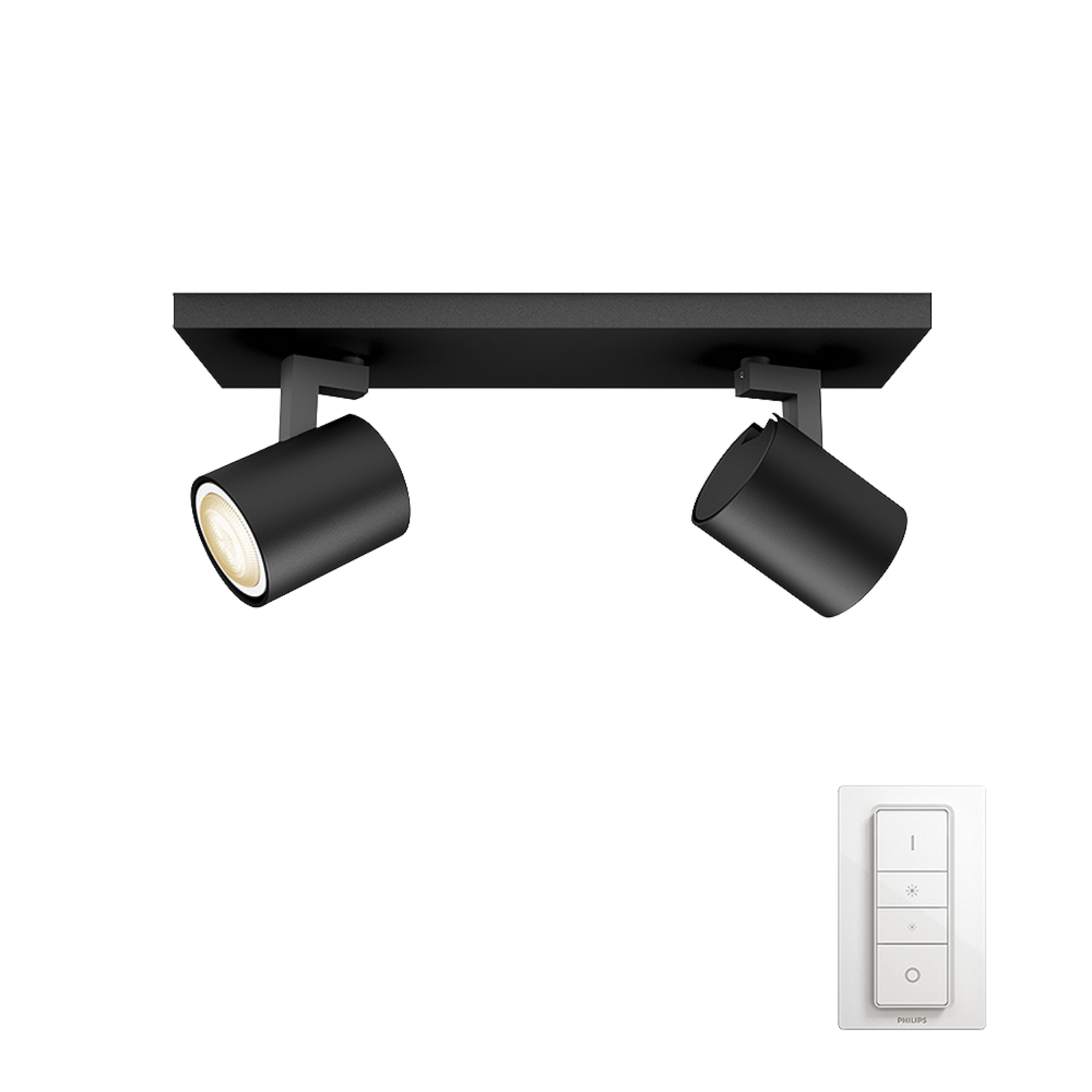 Listwa reflektorowa Runner czarna 2 x GU10 Philips Hue