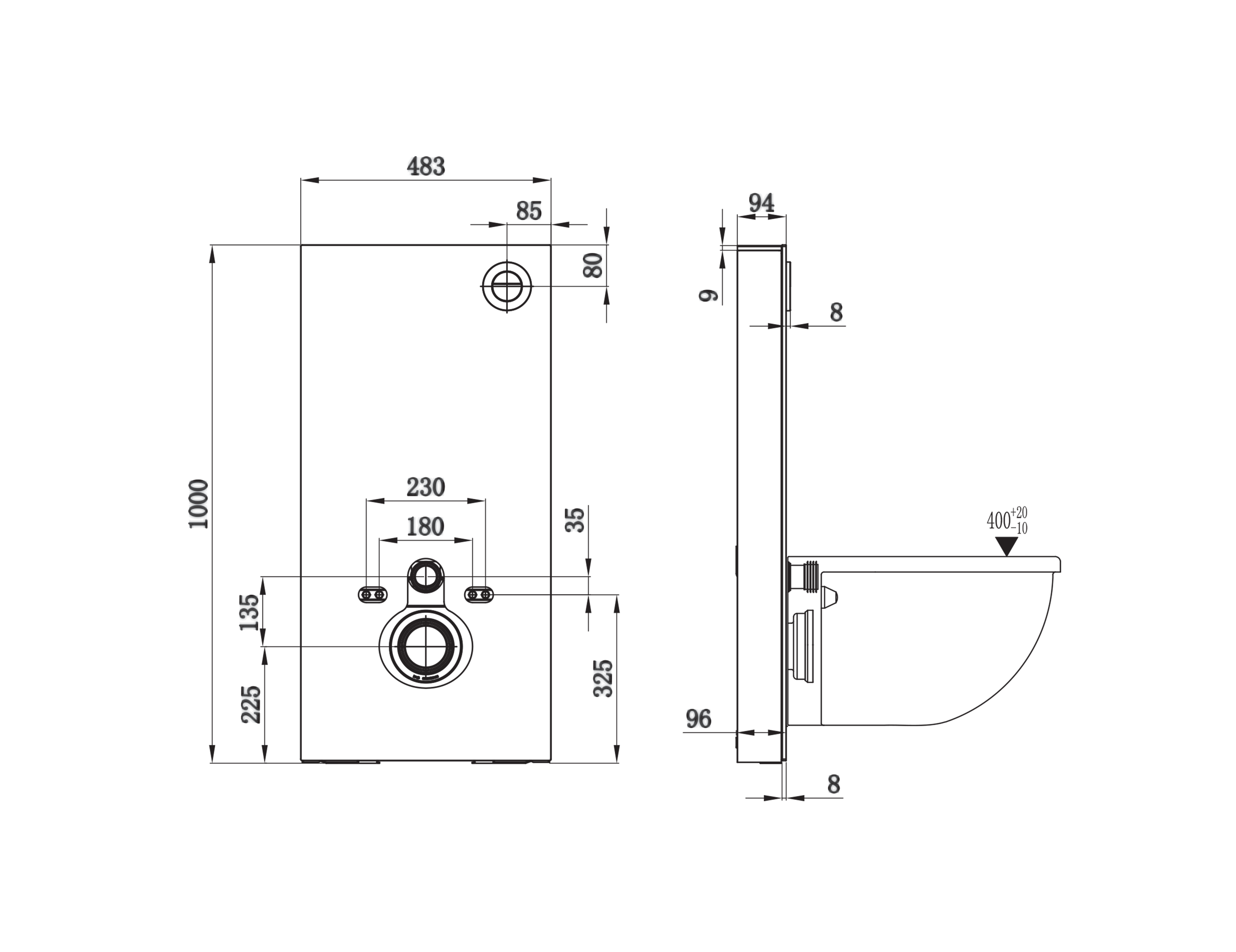Stelaż natynkowy do WC Integra biały Cersanit - 5