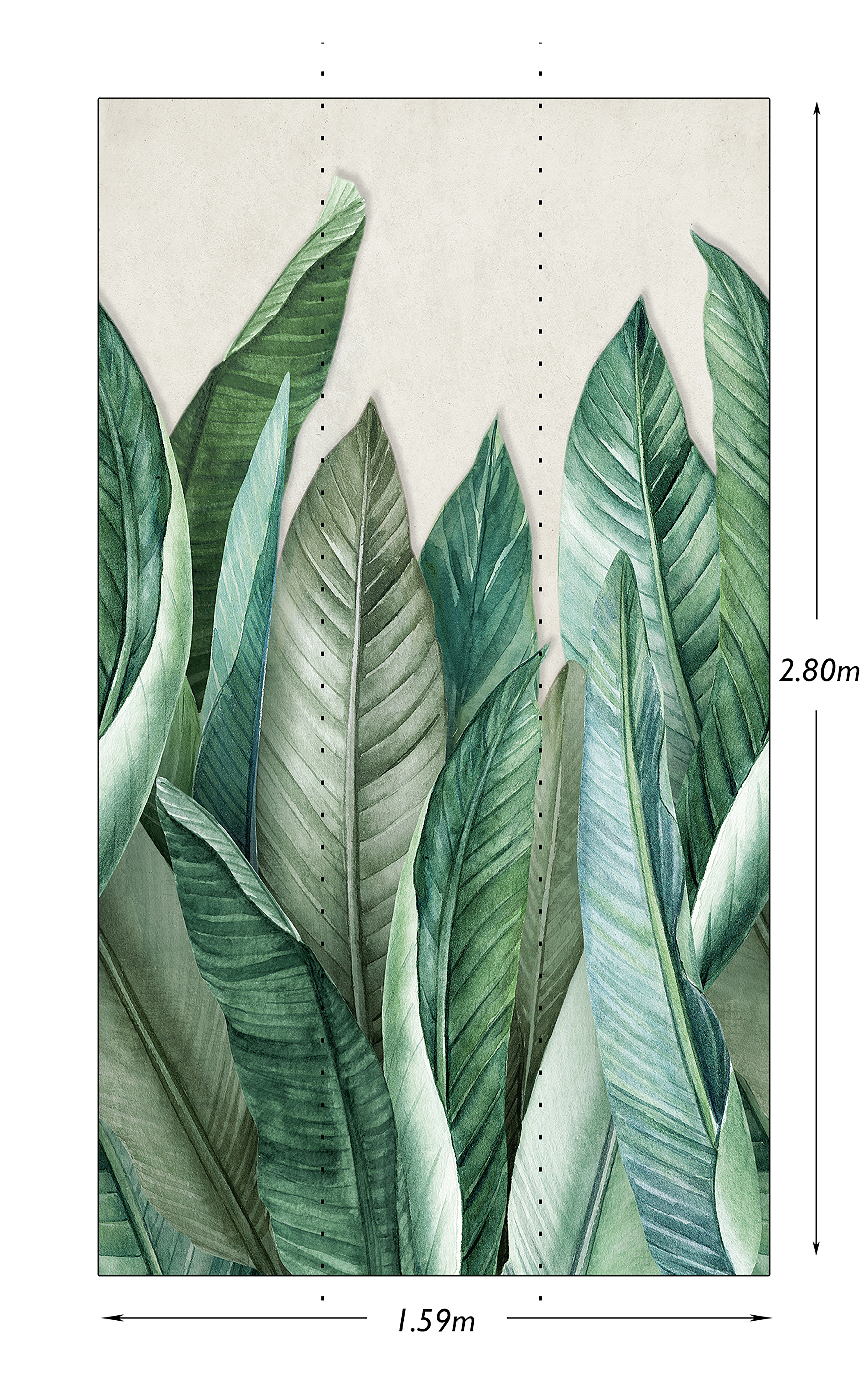 Mural TNT liso lavable naturaleza hojas verde 159 x 280 cm GRANDECOLIFE - 4