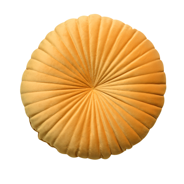 Poduszka okrągła welurowa Tony Solemio żółta śr. 40 cm Inspire