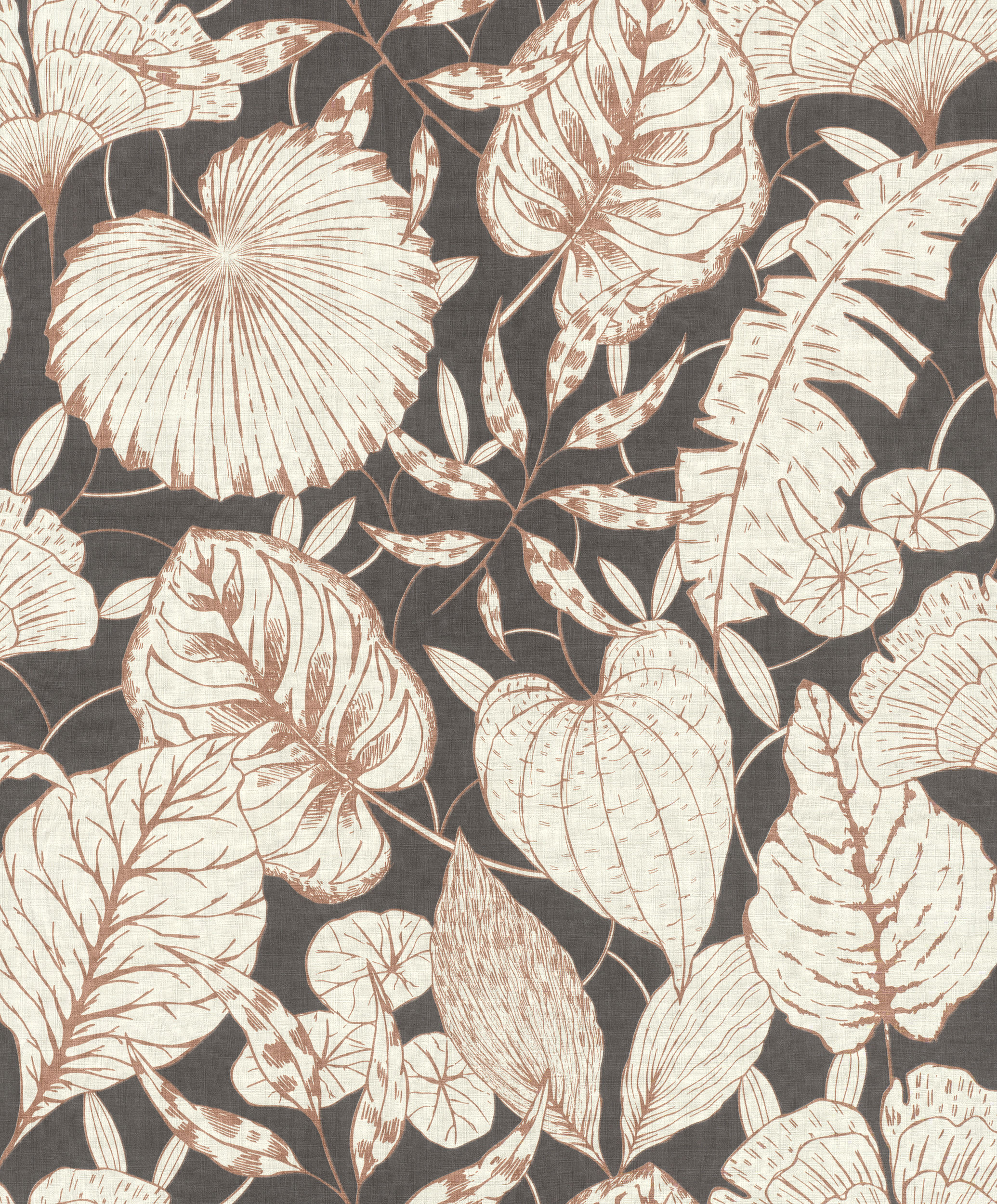 Carta da parati Feuilles Noir nero, 53 cm x 10.05 m - 11