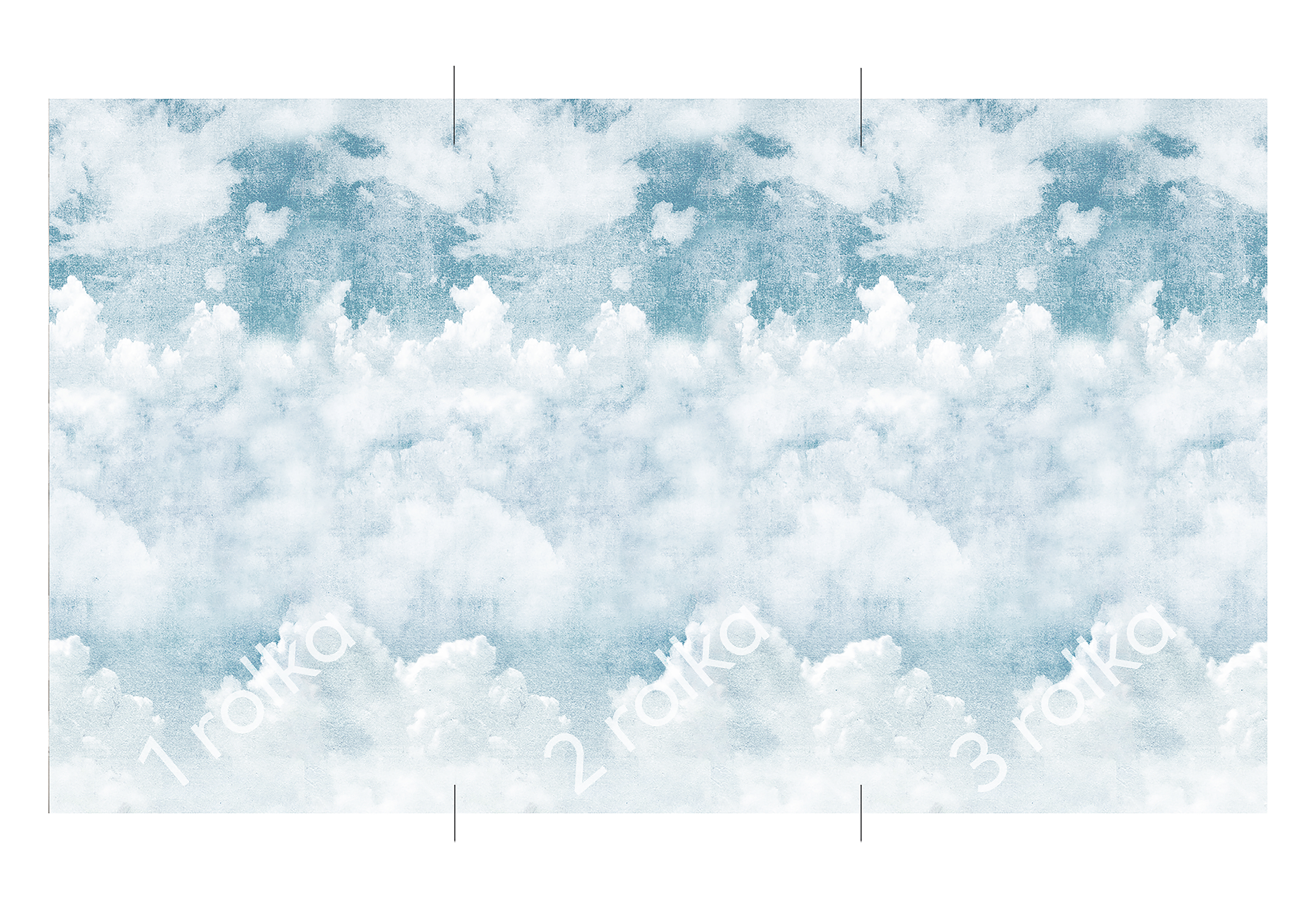 Mural TNT texturado lavable infantil cielo nubes azul 159 x 280 cm SAINT HONORE - 5