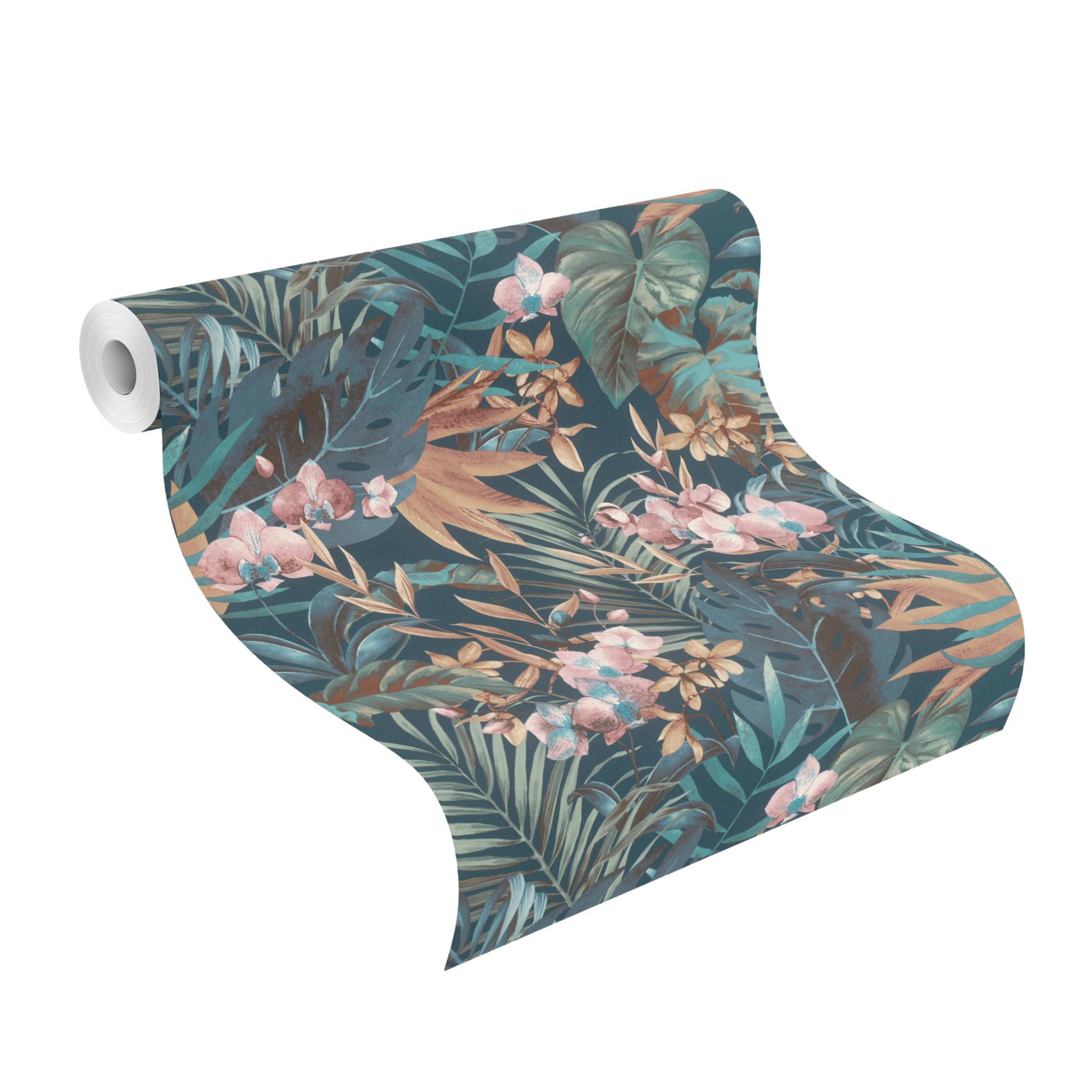 Carta da parati Felci Orchidea blu, 53 cm x 10.05 m - 6