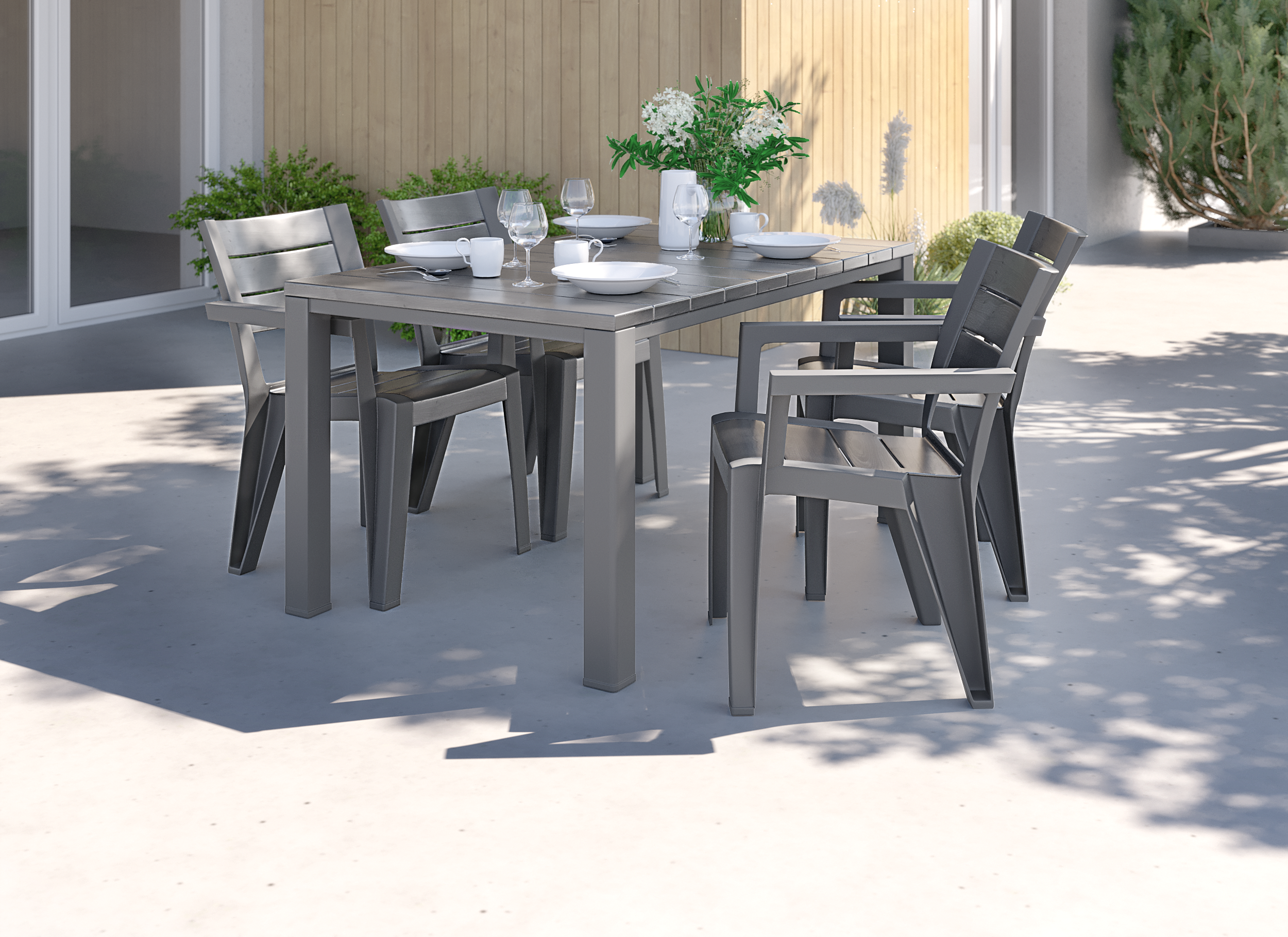 Sedia da giardino con braccioli Julie KETER, antracite, 1 posto - 2