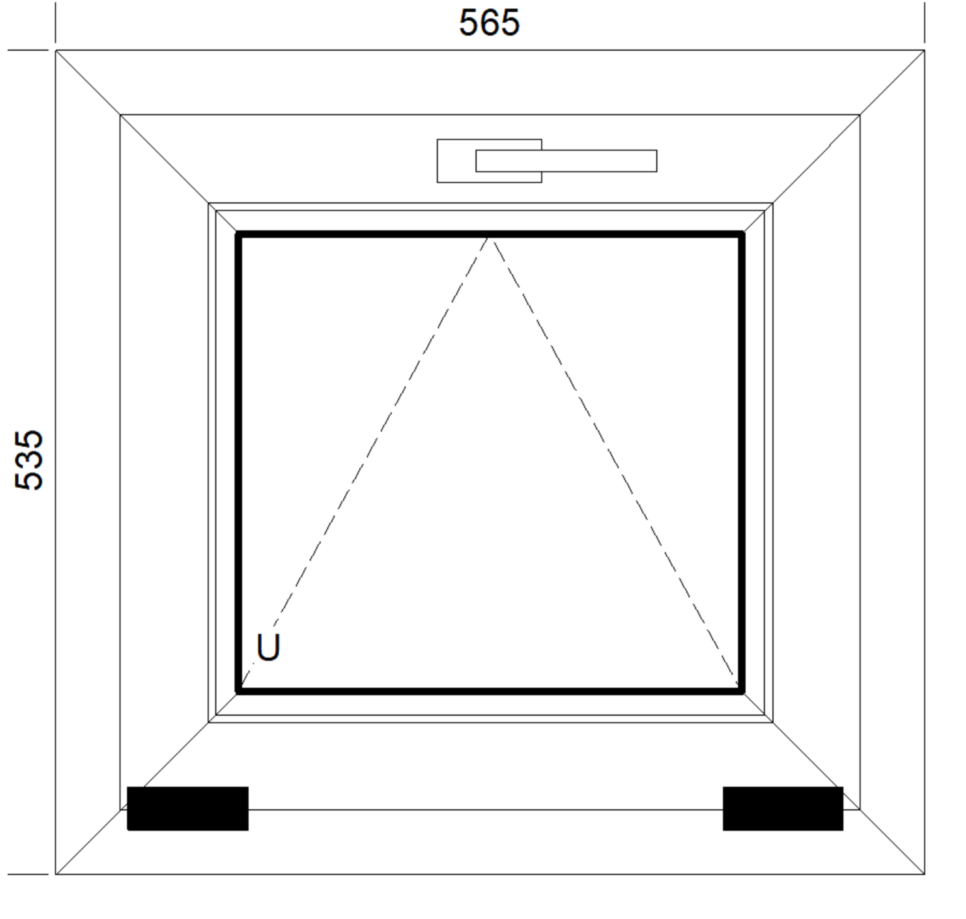Okno PCV 2-szybowe fasadowe O1 Białe 565x535 mm uchylne do wewnątrz - 2