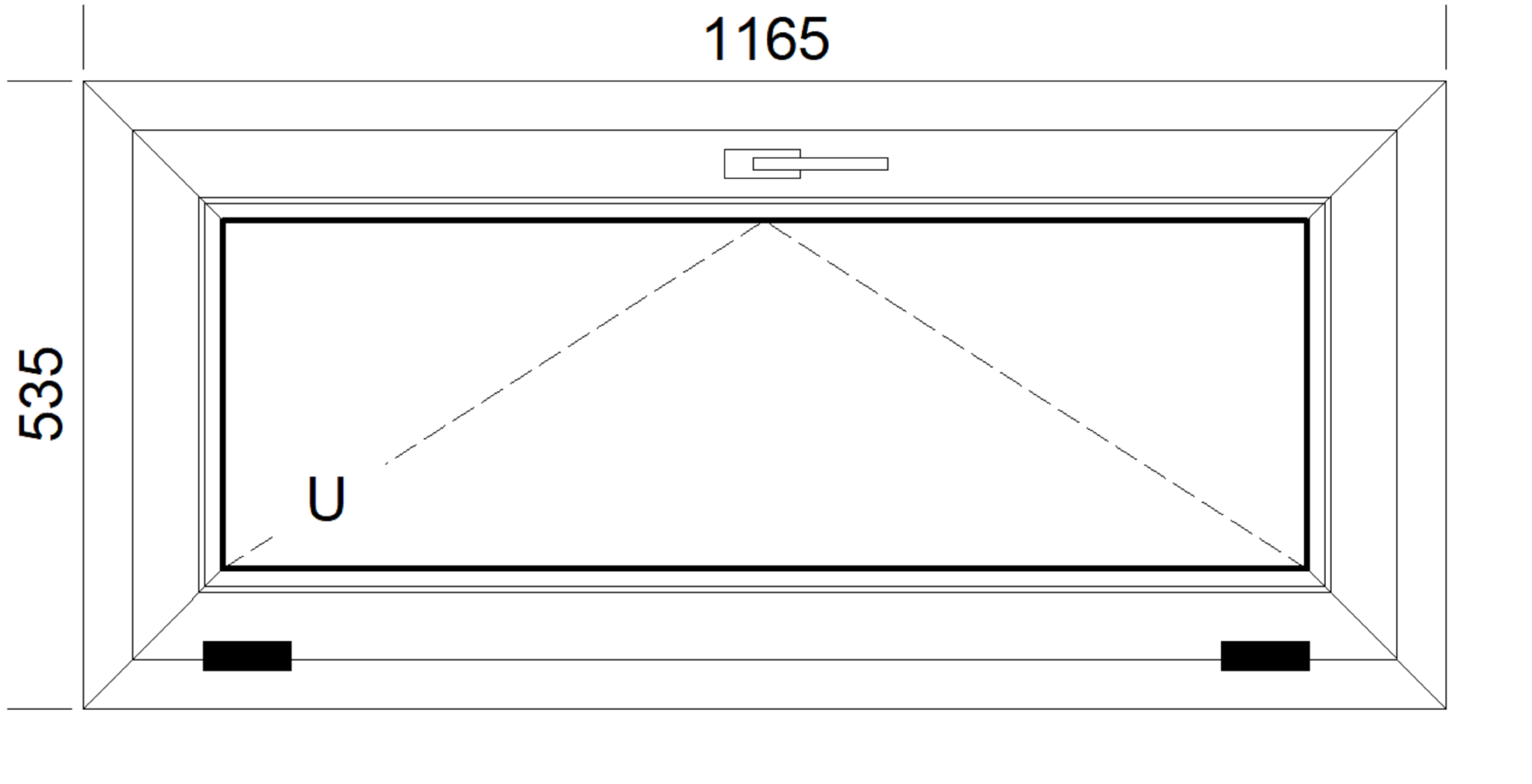 Okno PCV 3-szybowe fasadowe 85/O3 antracyt 1165x535 mm uchylne do wewnątrz - 2