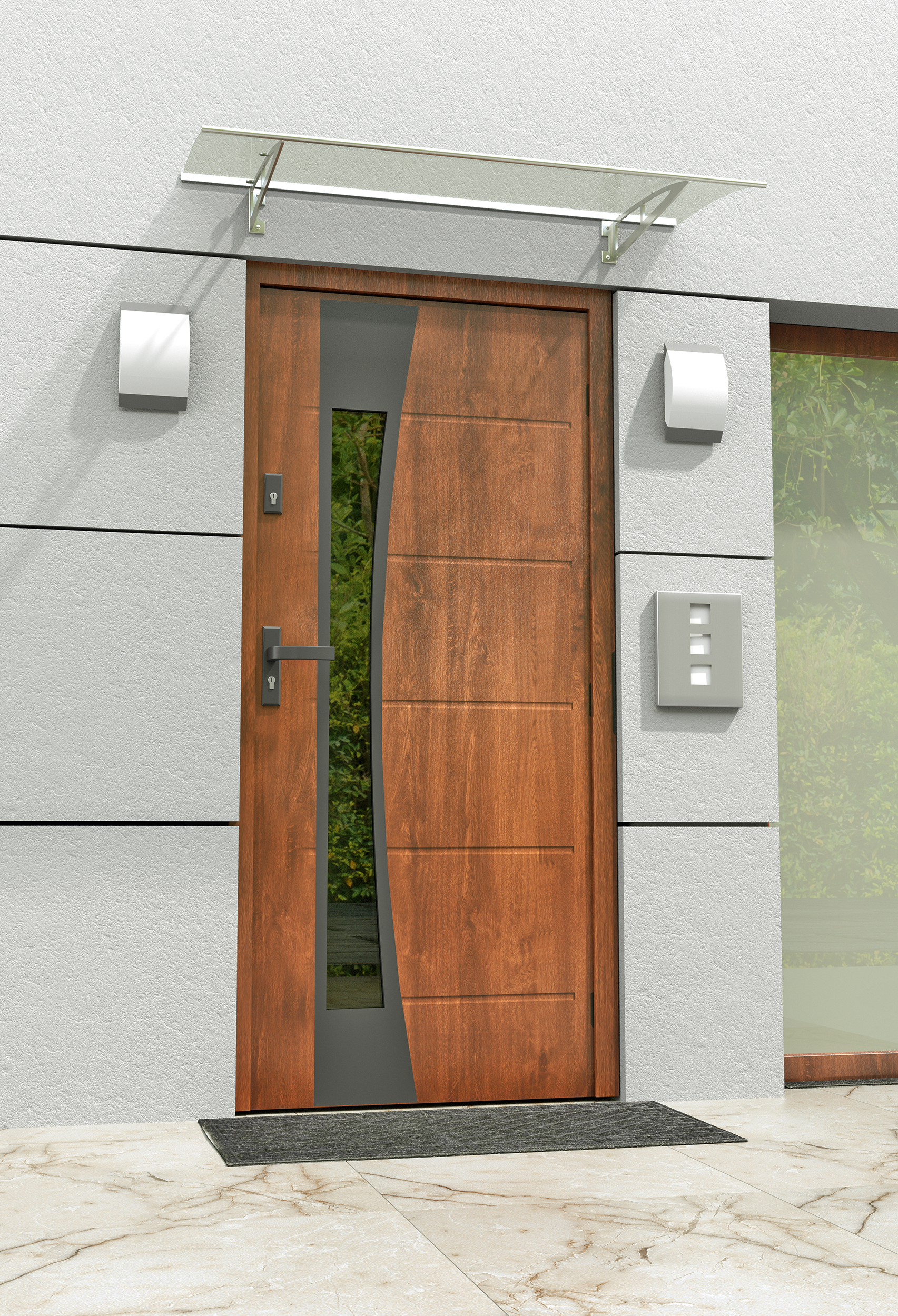 Daszek nad drzwi prosty 150 x 90 cm srebrny Artens - 7