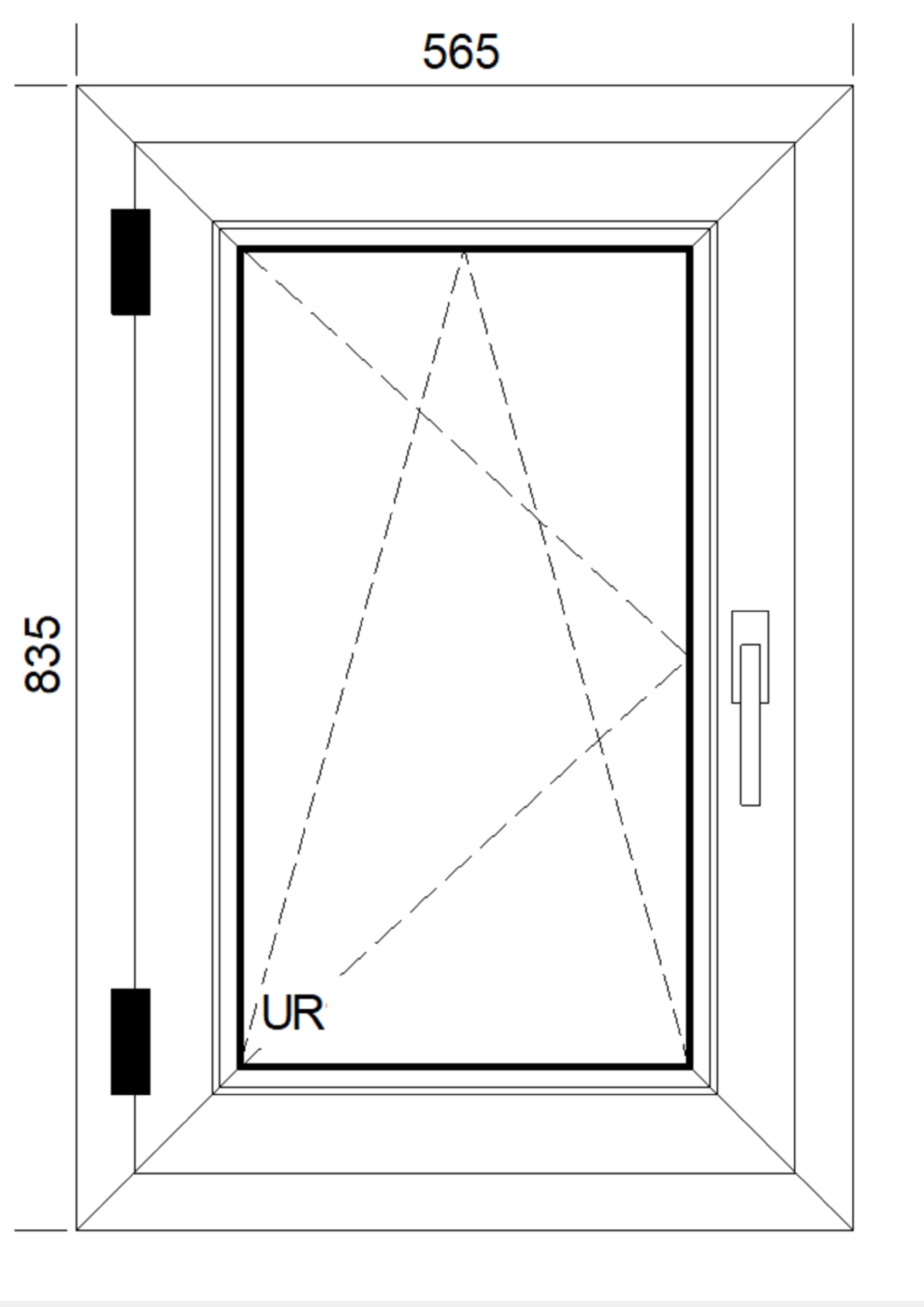 Okno PCV 3-szybowe fasadowe 85/O4 antracyt 565x835 mm otwierane do wewnątrz lewe - 2