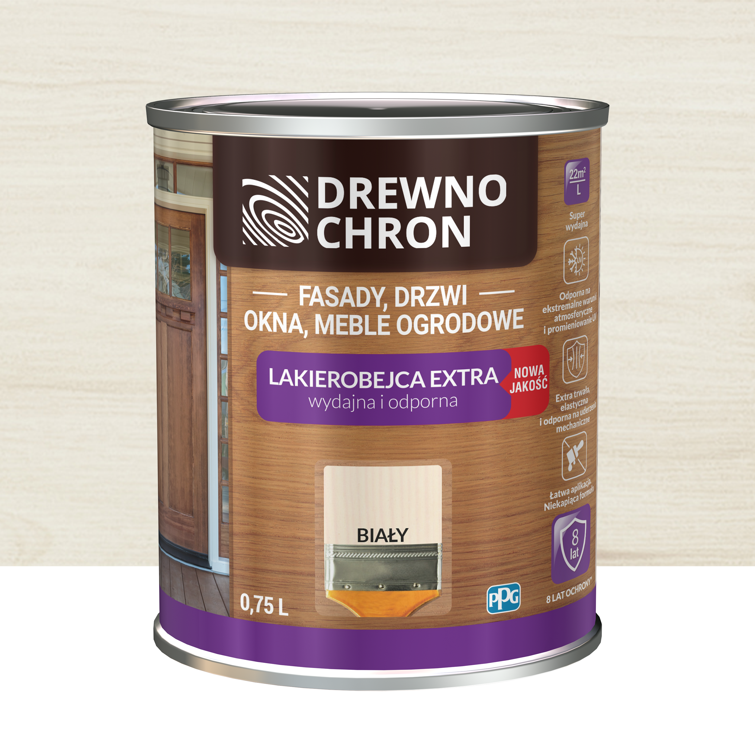 Lakierobejca do drewna 0.75 l Biały Drewnochron