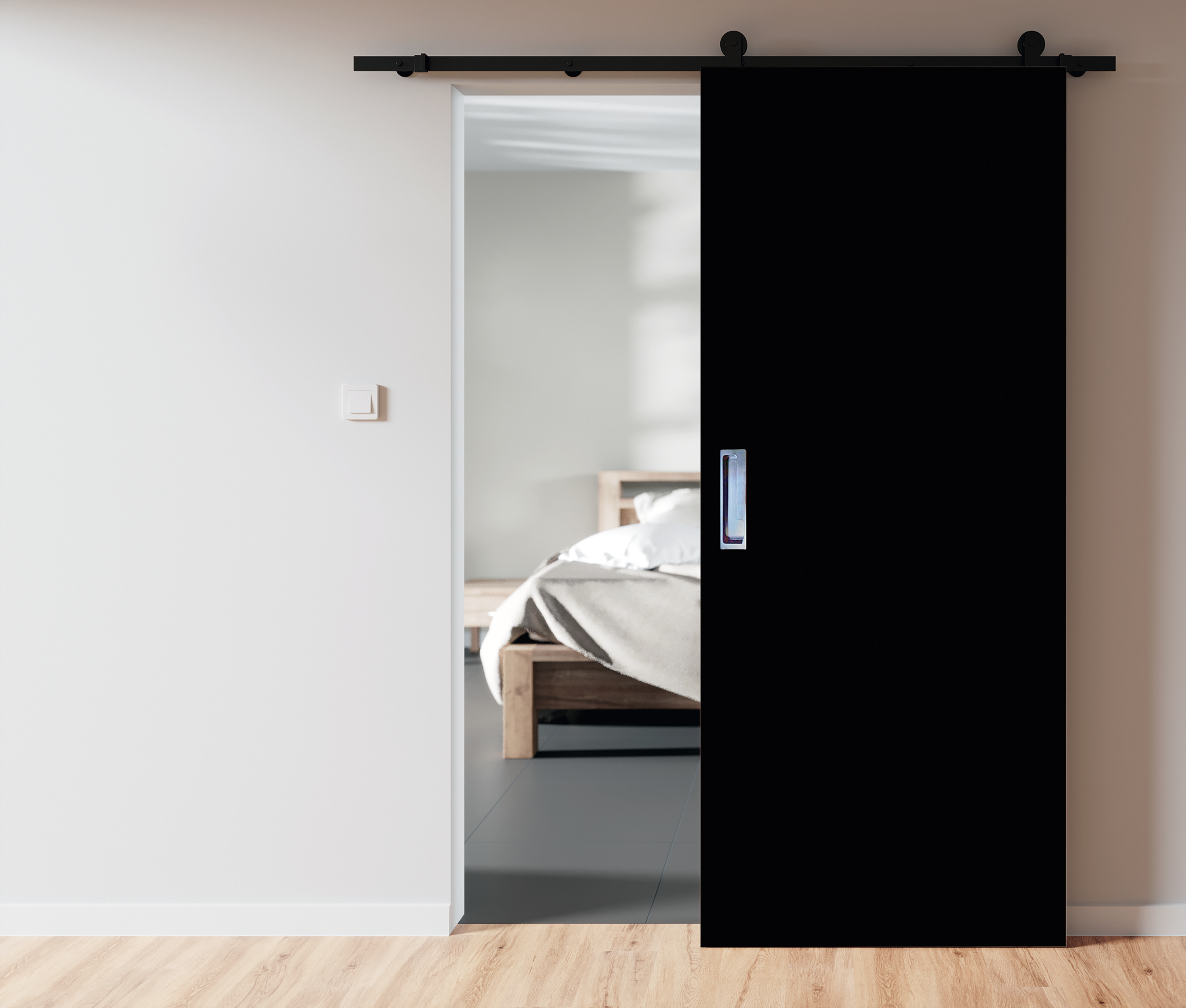 Drzwi przesuwne pełne 80 Lox czarne - 2