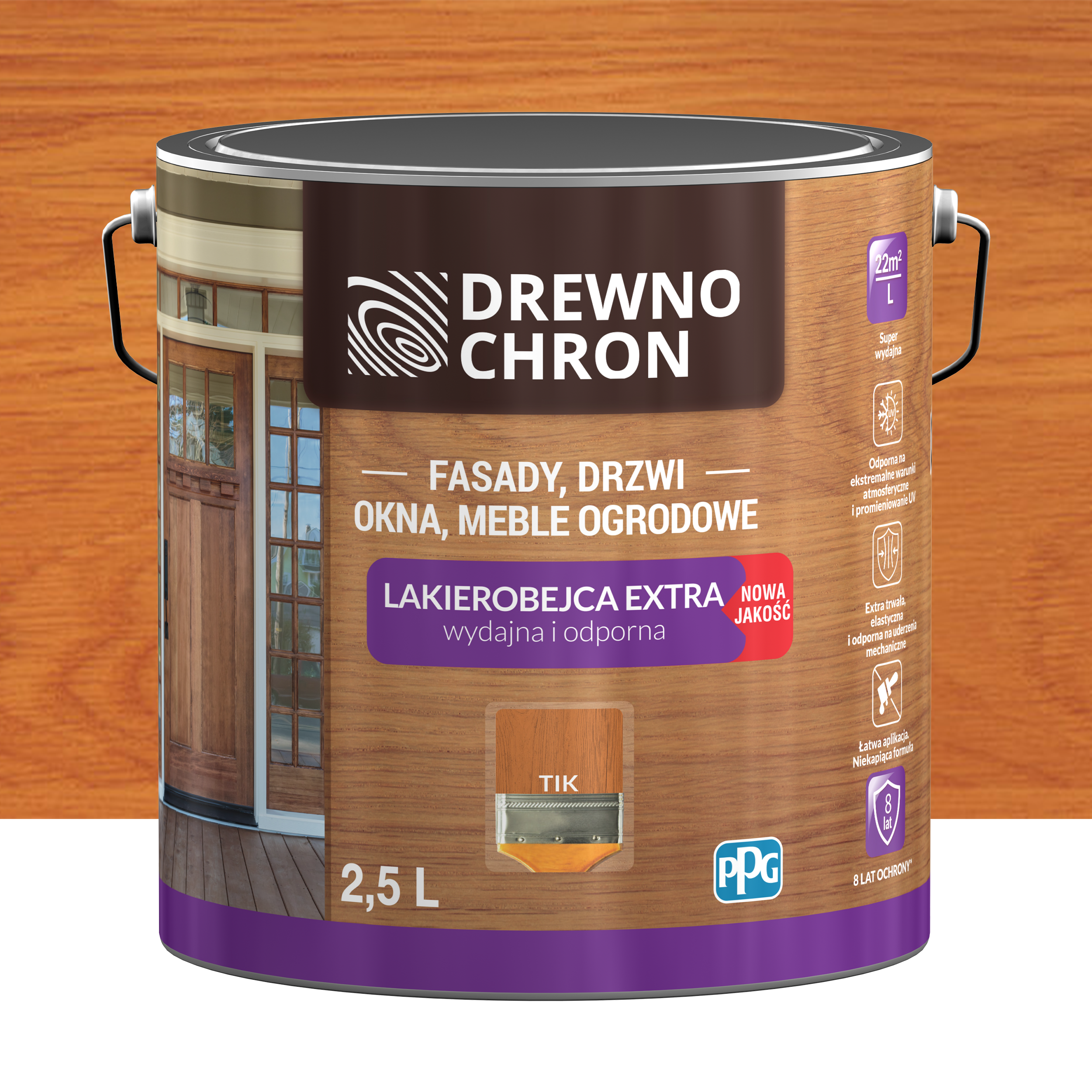 Lakierobejca do drewna 2.5 l Tik Drewnochron