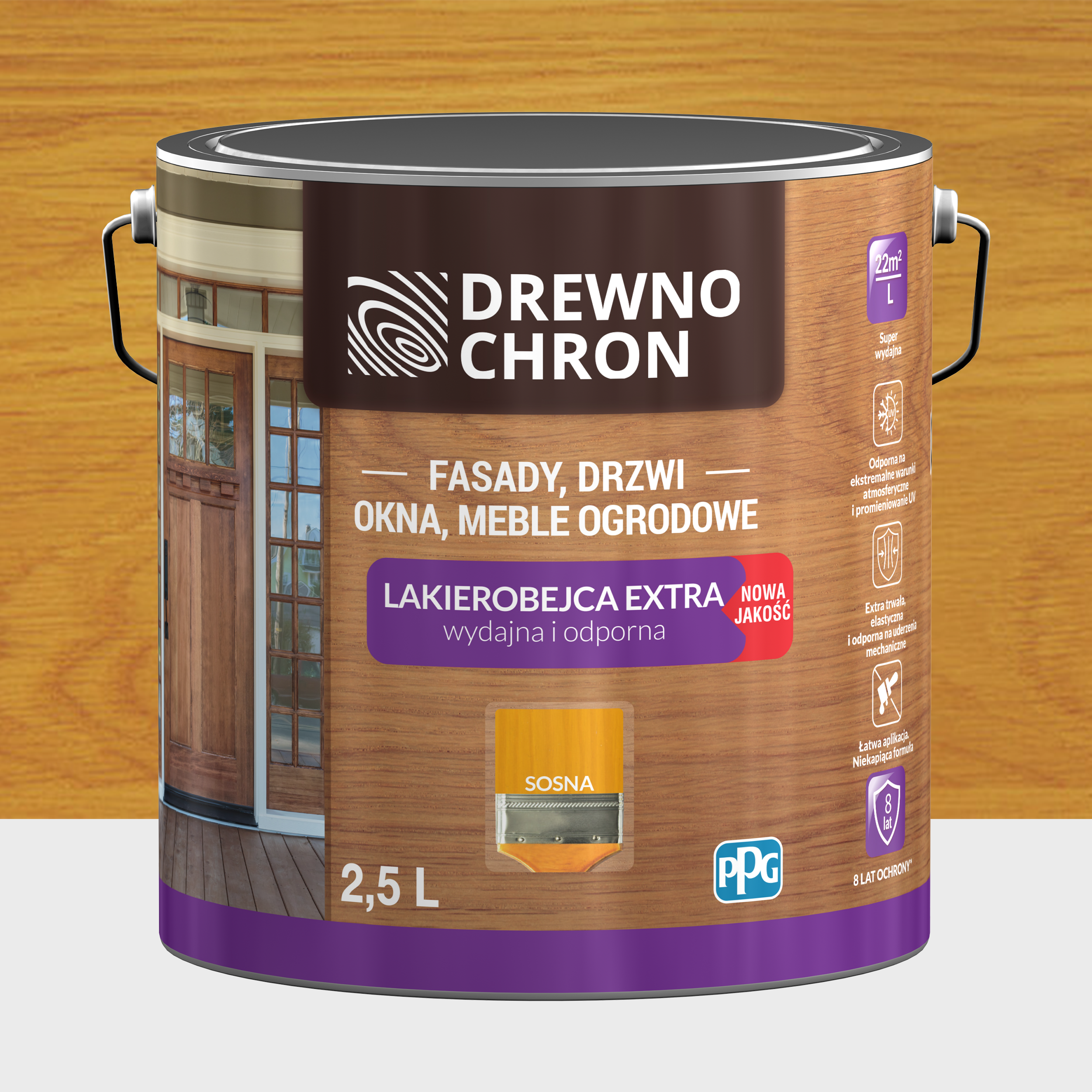 Lakierobejca do drewna 2.5 l Sosna Drewnochron