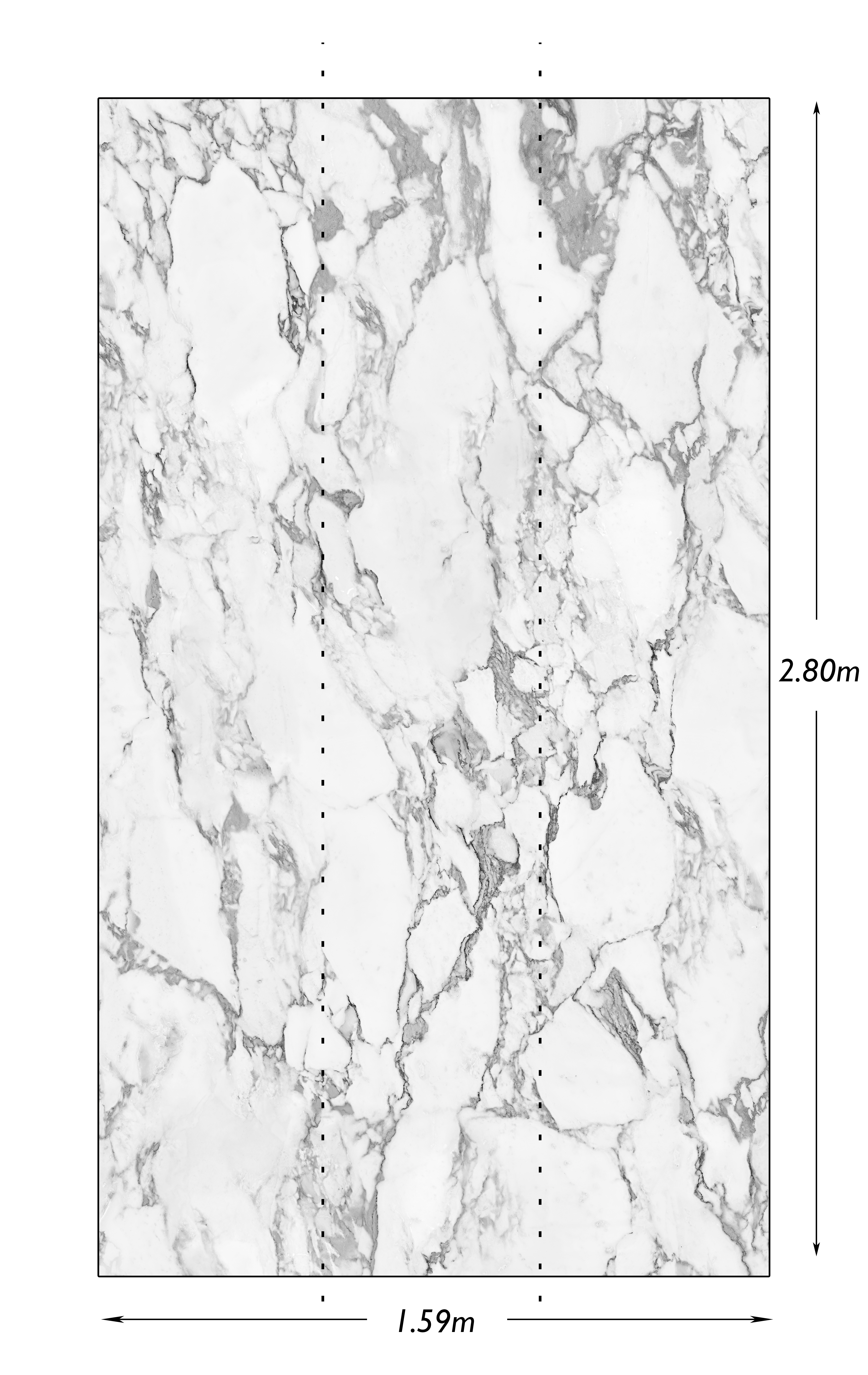 Fotomurale GRANDECOLIFE Marmo, Bianco e nero 159X280 cm - 11