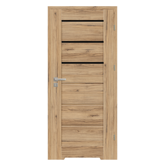 Drzwi wewnętrzne łazienkowe z podcięciem wentylacyjnym Minos Black dąb catania czarna szyba 70 prawe Nawadoor