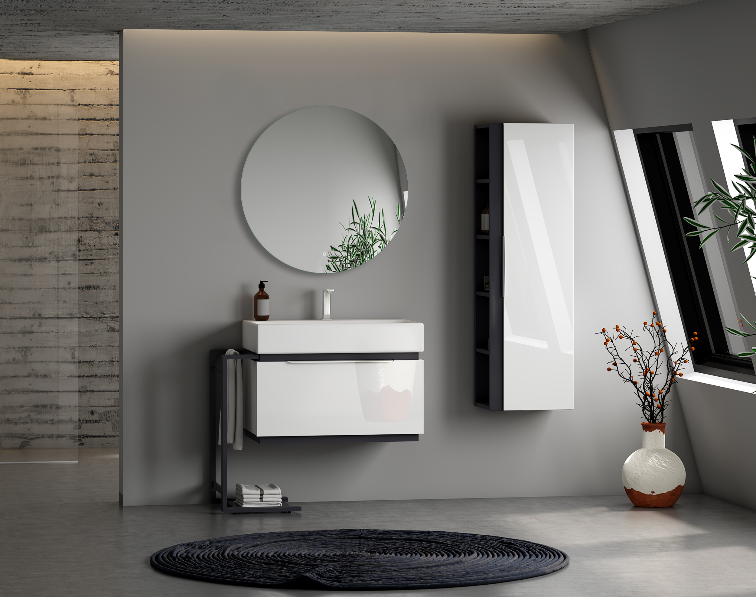 Lustro z wbudowanym oświetleniem Koło Led Venti śr. 75 cm - 12