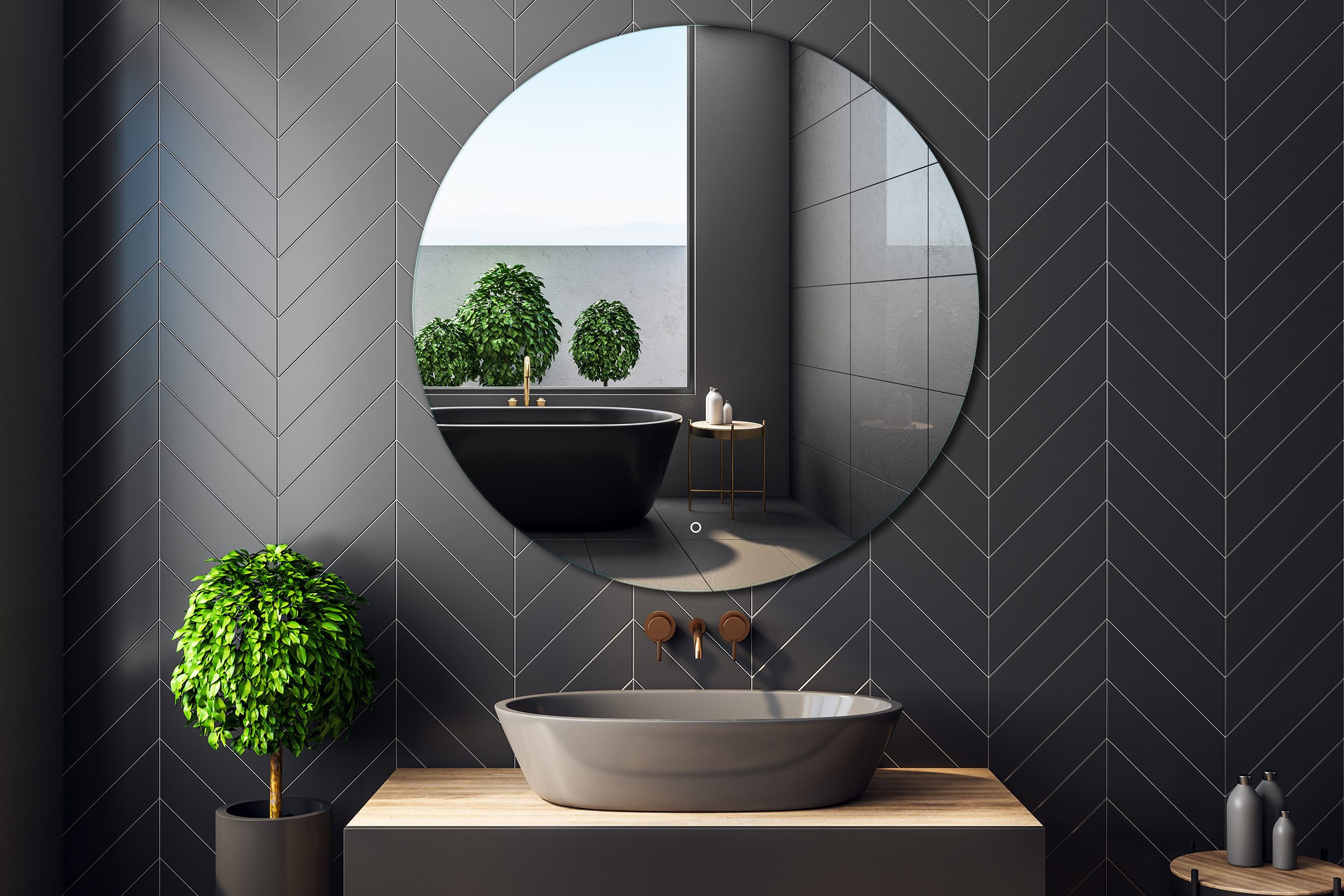 Lustro z wbudowanym oświetleniem Koło Led Venti śr. 75 cm - 11