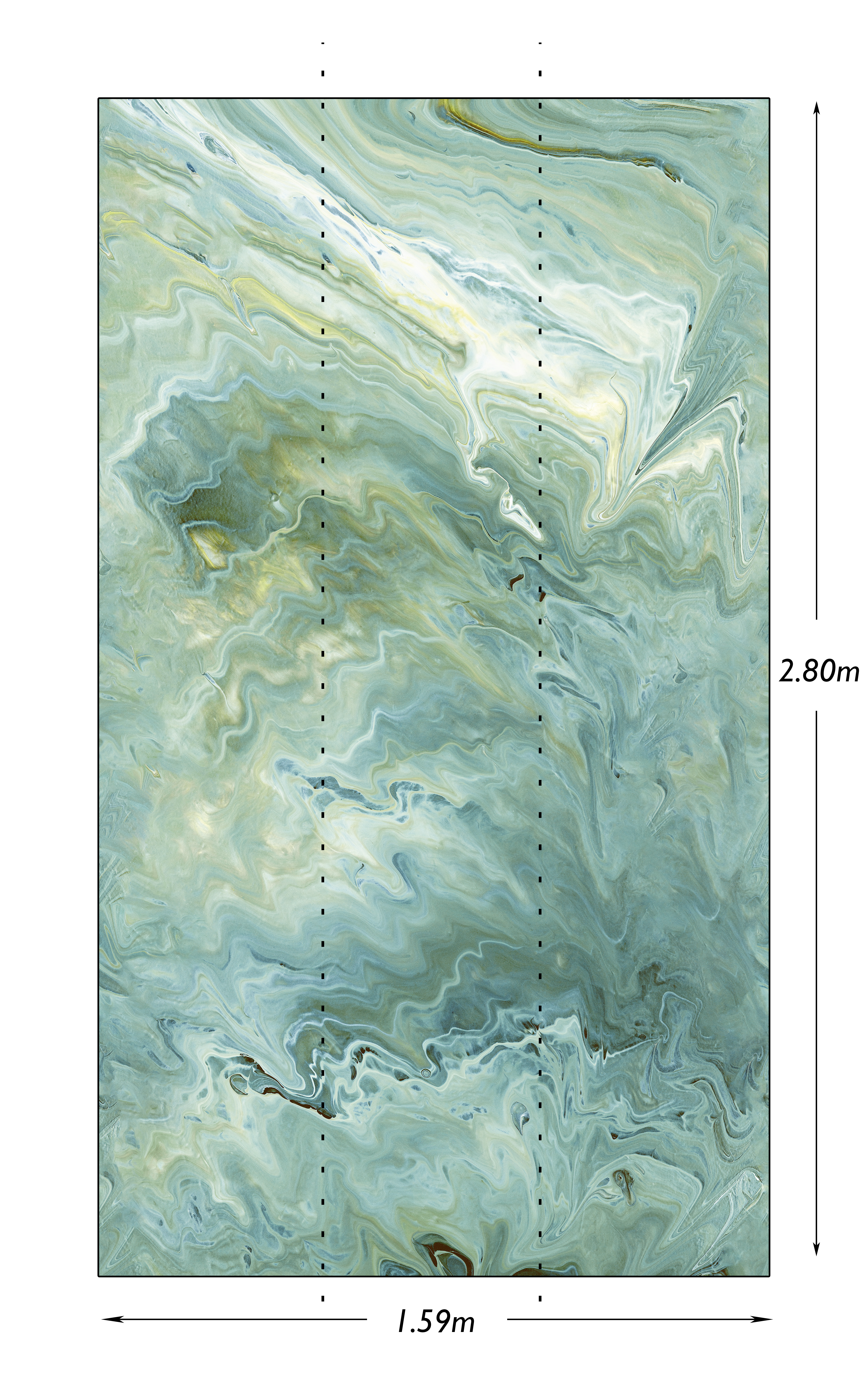 Fotomurale Marmo, verde e azzurro 159X280 cm - 6