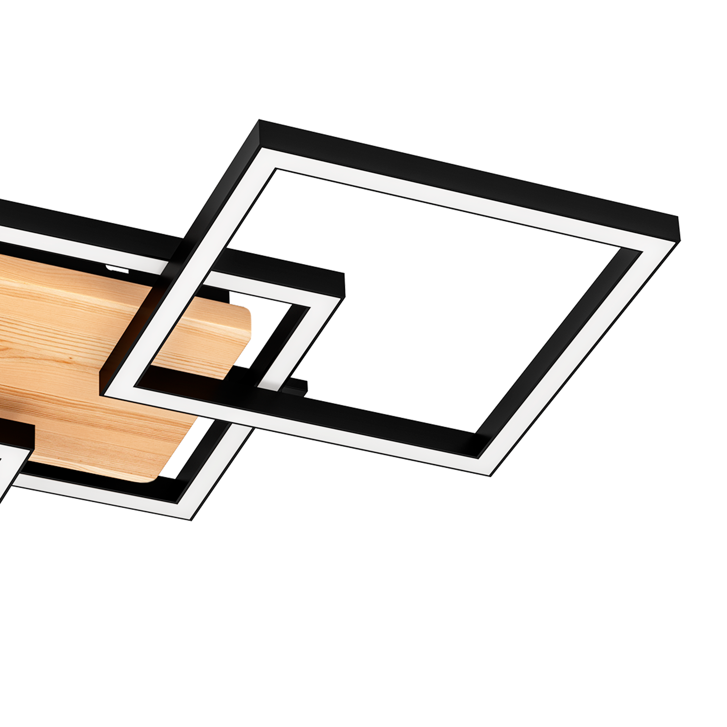 Plafon Rog czarny z drewnem LED Inspire - 9