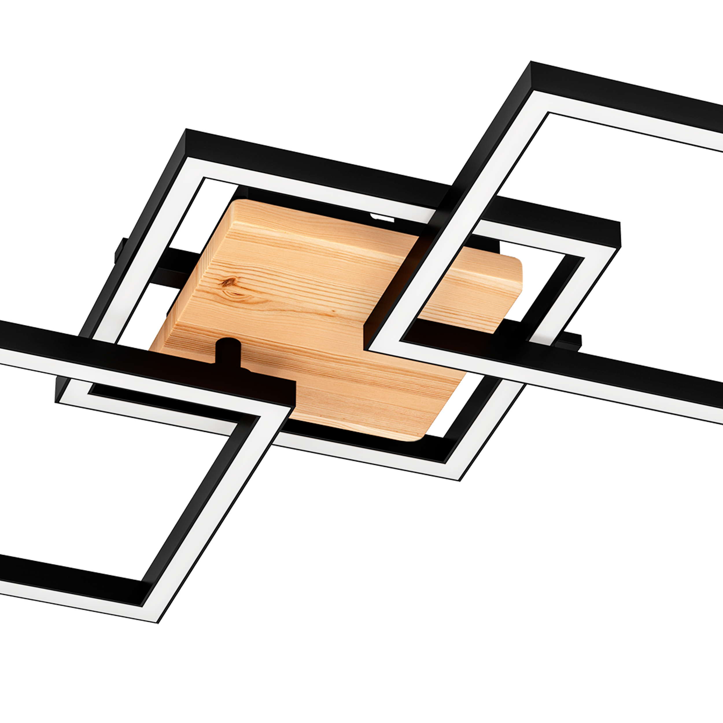 Plafon Rog czarny z drewnem LED Inspire - 8