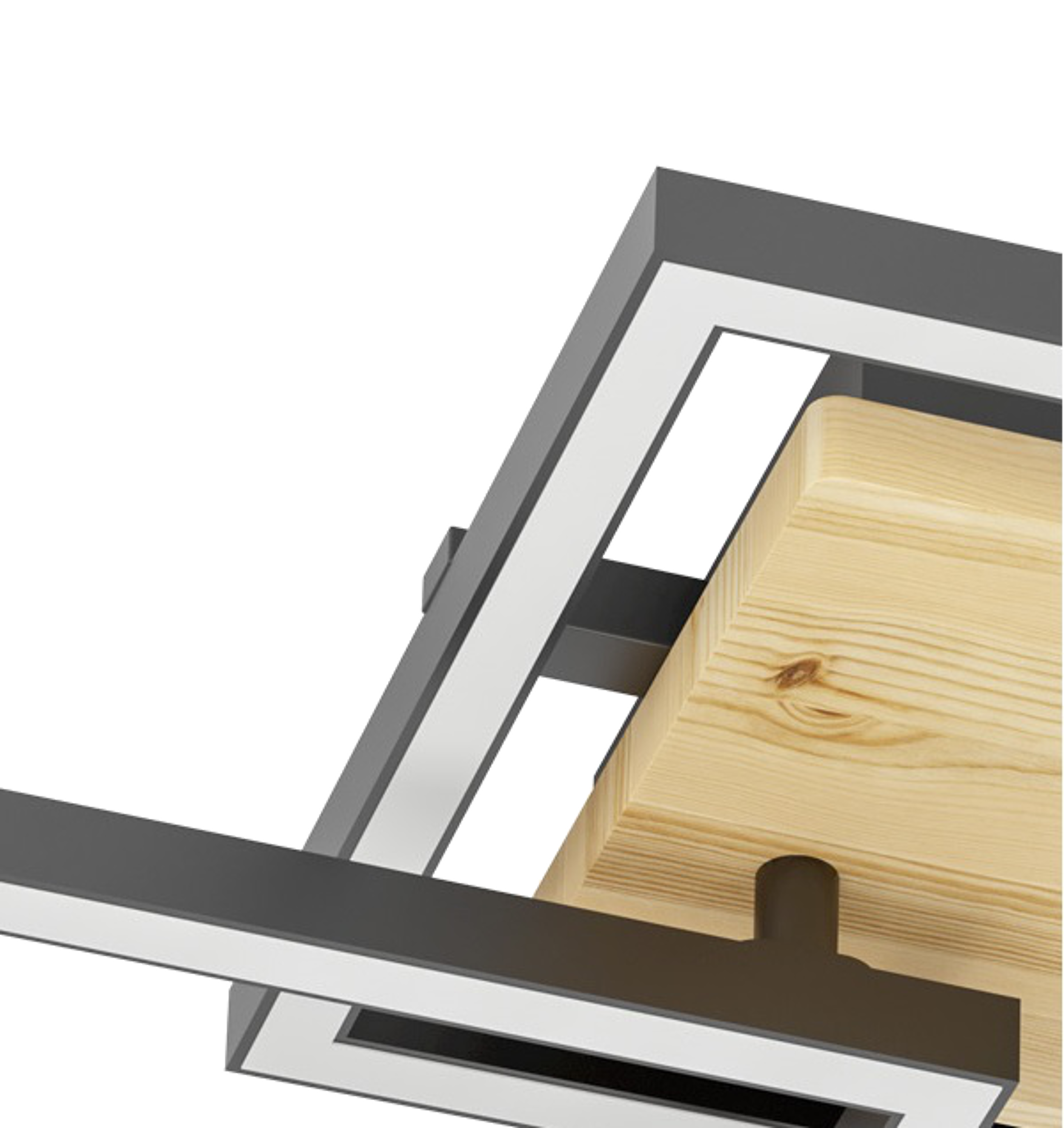 Plafon Rog czarny z drewnem LED Inspire - 7