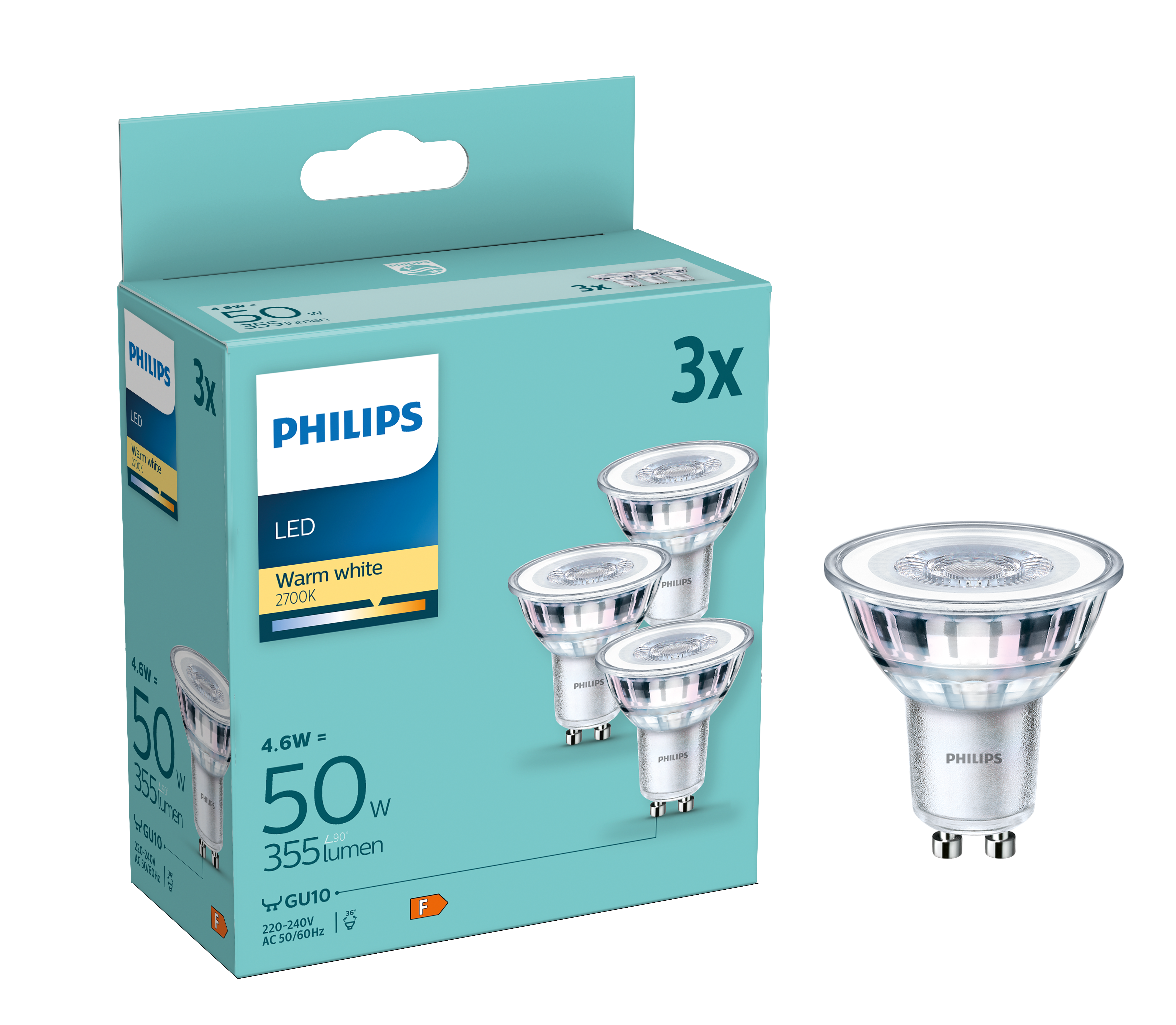 Żarówka GU10 50W 355LM PHILIPS