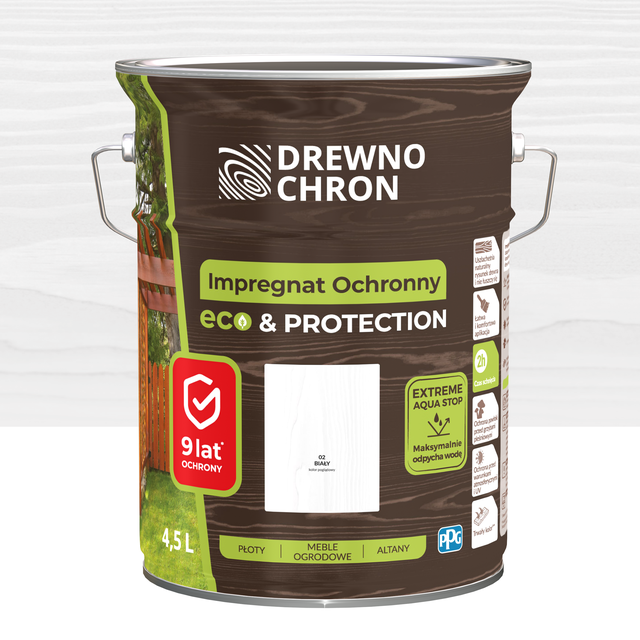 Impregnat do drewna Drewnochron Eco&Protection 4.5 l Biały