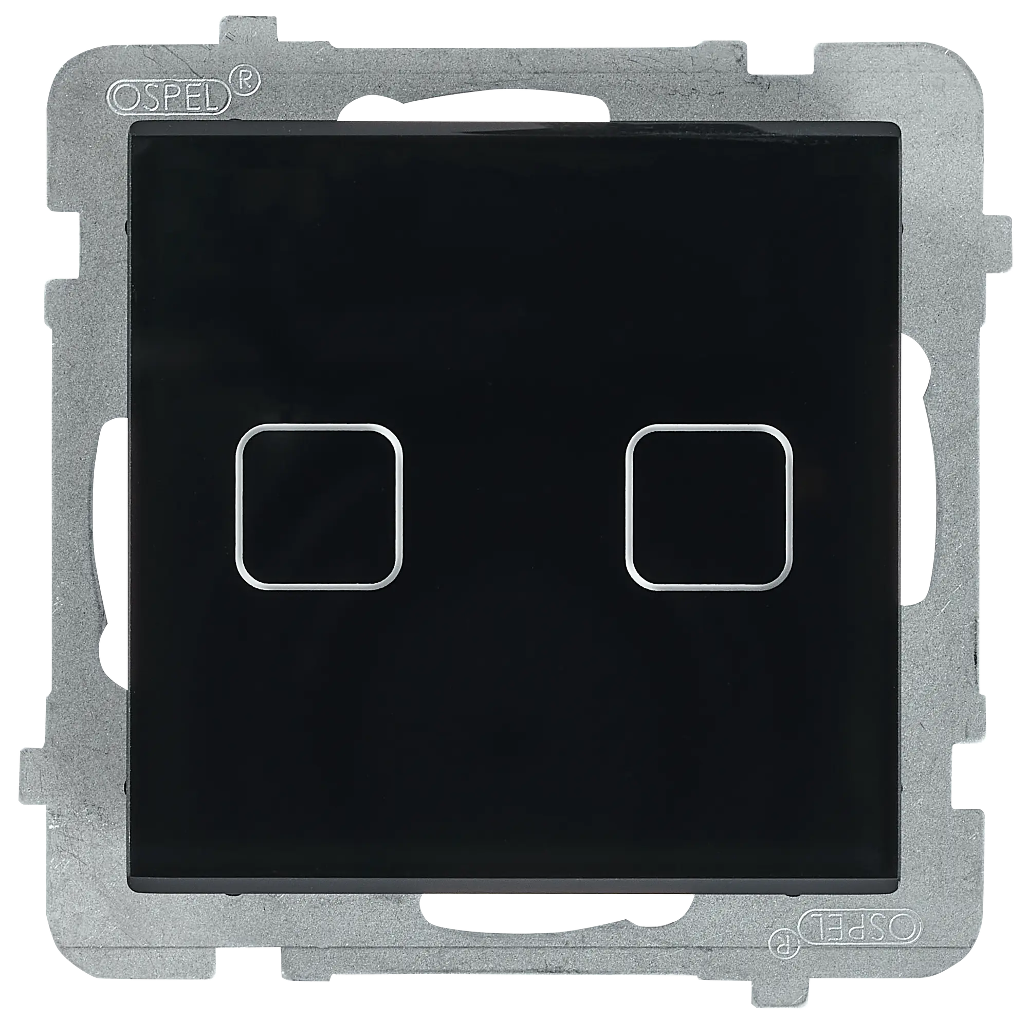 Włącznik dotykowy podwójny Sonata Touch z podświetleniem czarny OSPEL