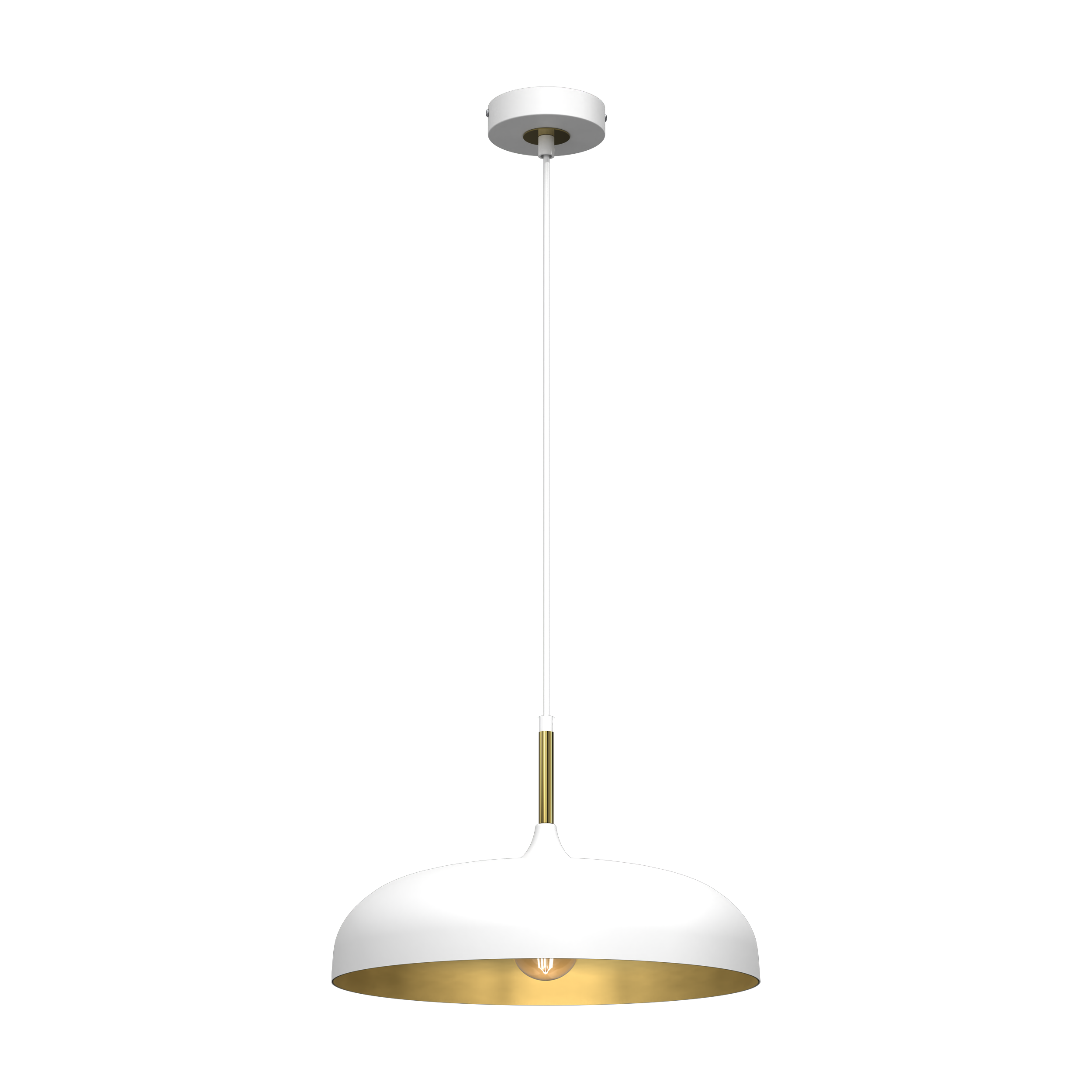 Lampa wisząca Lincoln biały E27 Milagro