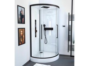 Cabina de ducha completa Vitamine Black (90 x 90 x 215 cm, Negro