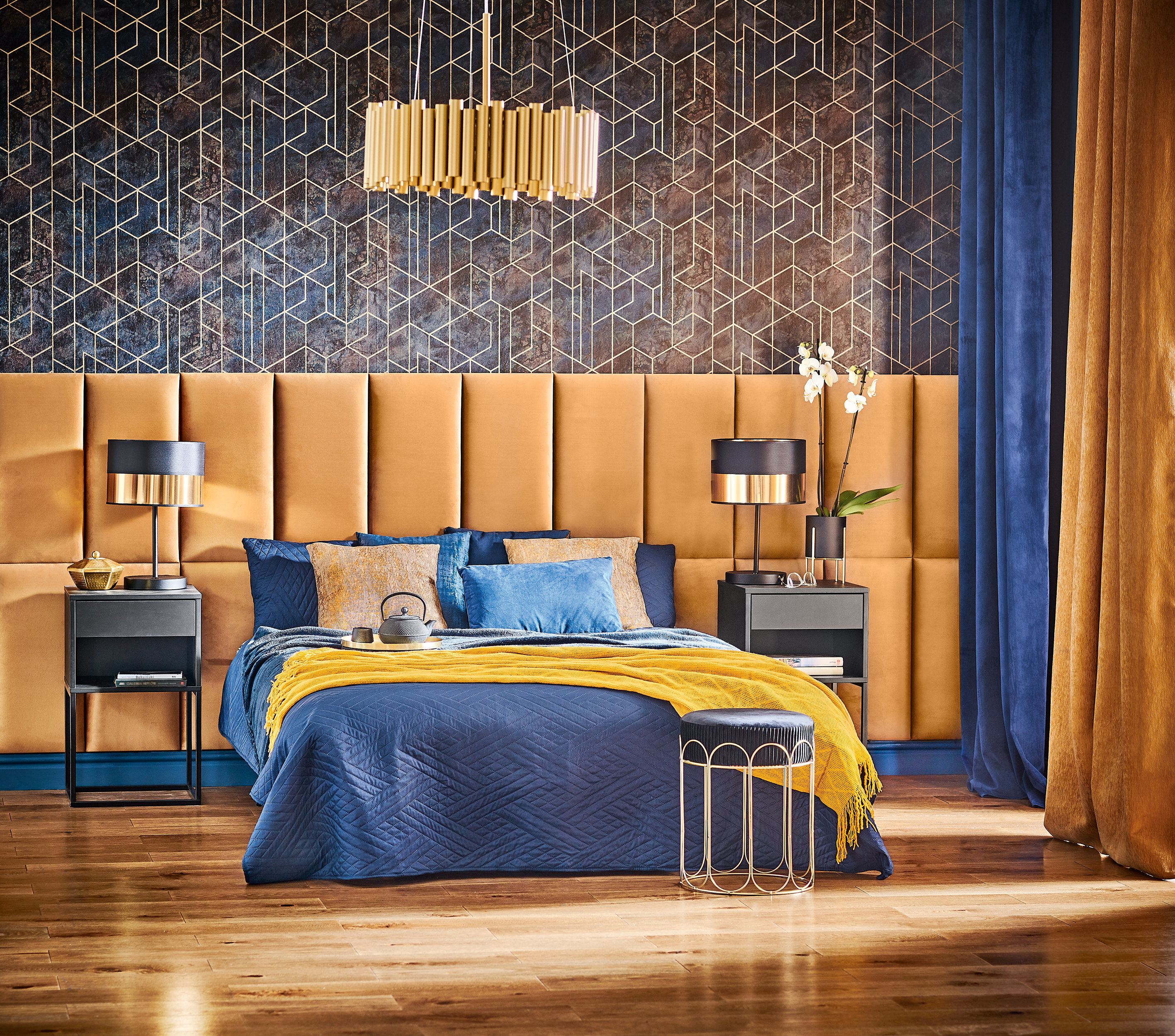 Lampa wisząca Merone mosiądz E27 Inspire - 5