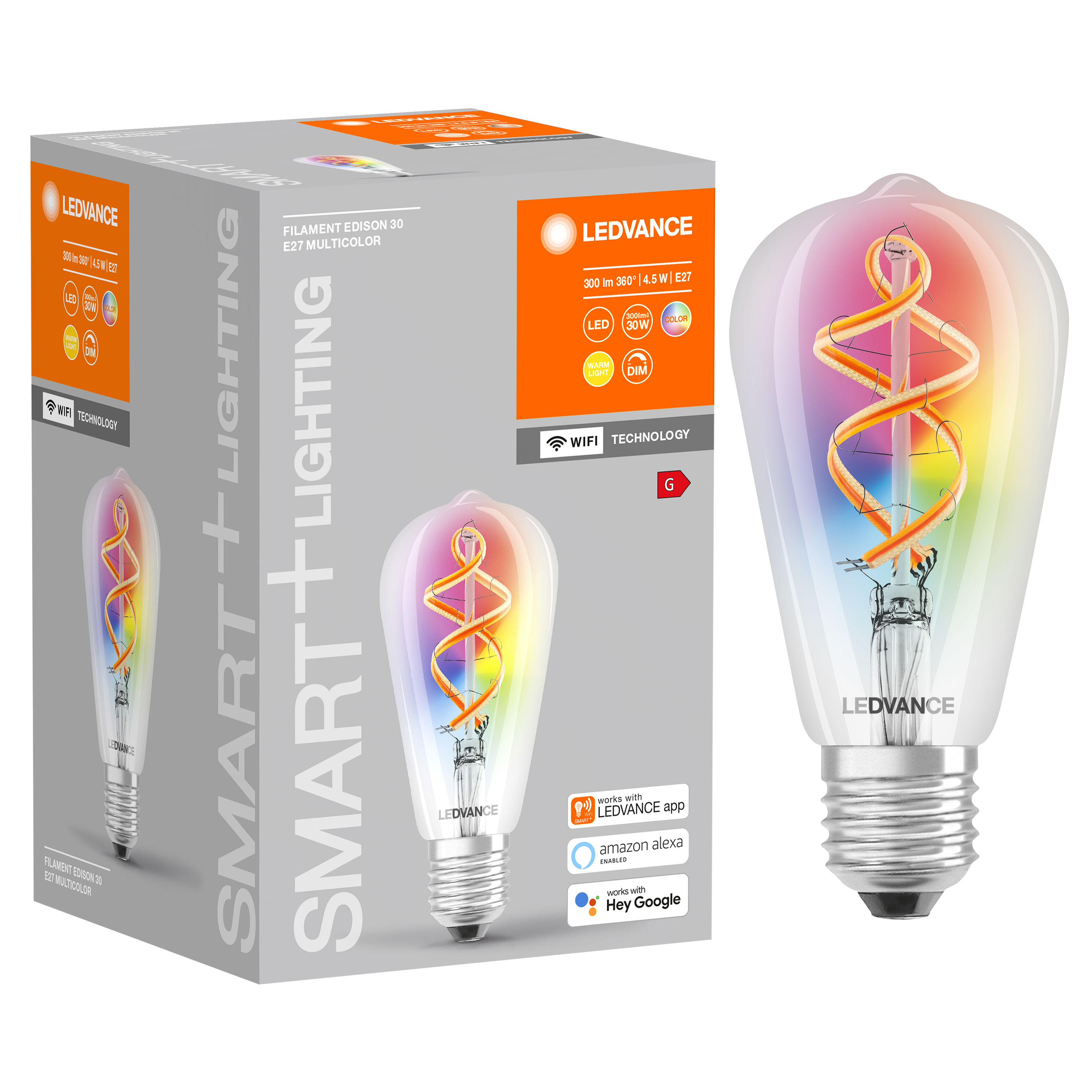 Żarówka Smart LED E27 4,5 W = 30 W 300 lm RGBW DIM Ledvance