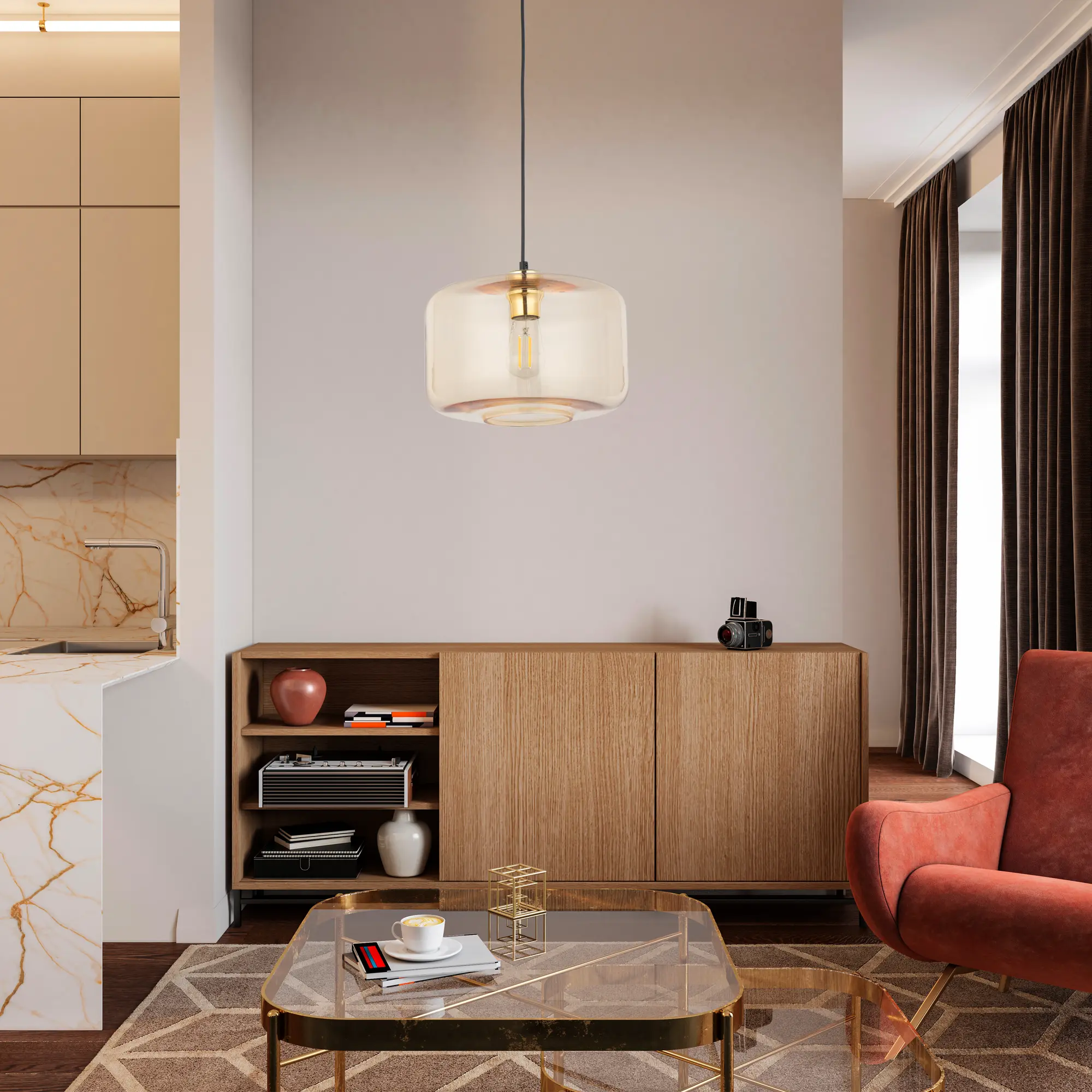 Lampa wisząca Alma brązowa E27 Tk Lighting - 2