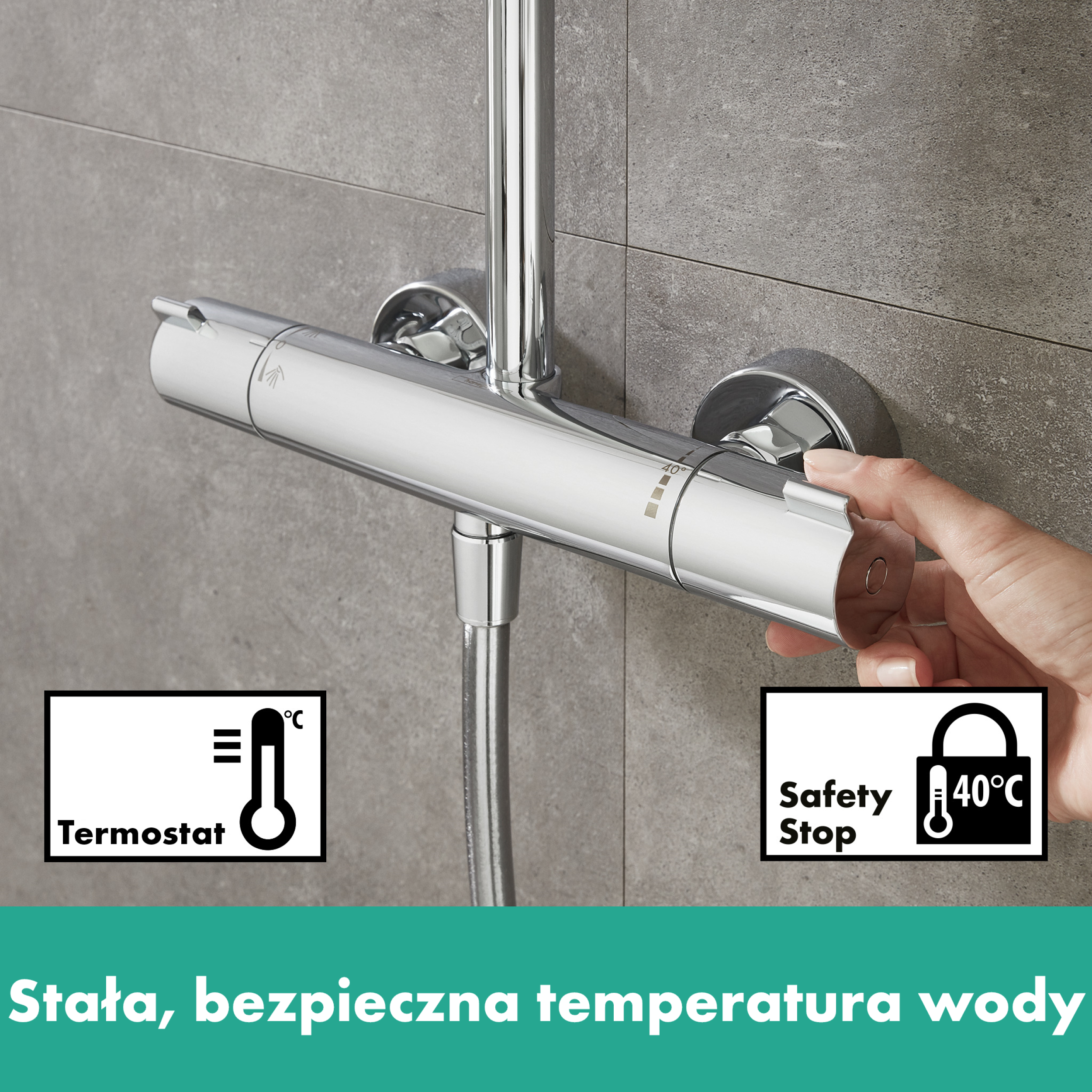Bateria wannowa chrom Ecostat Comfort Hansgrohe - 5