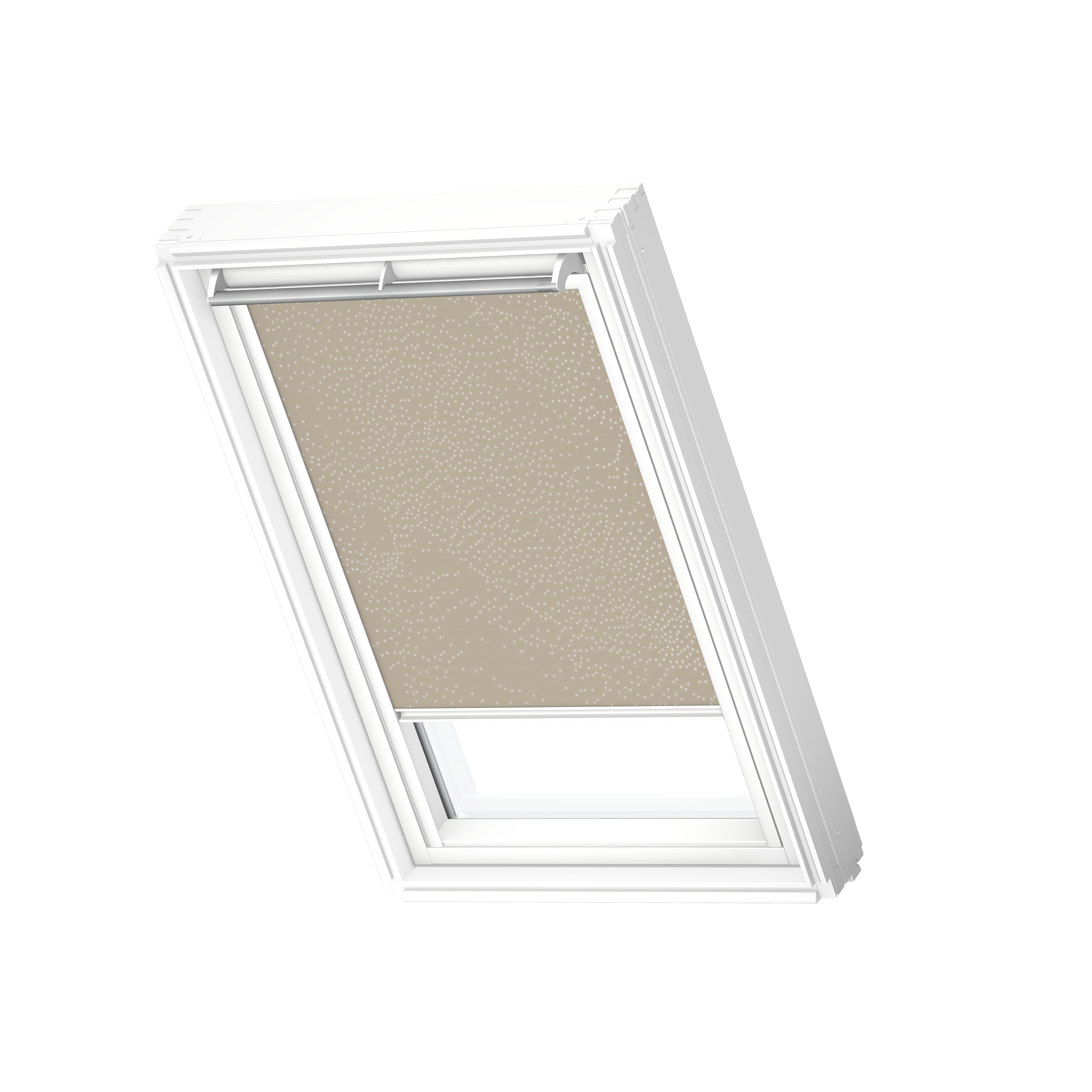Roleta zaciemniająca do okna dachowego 78x140 cm beżowa z białą ramą Velux